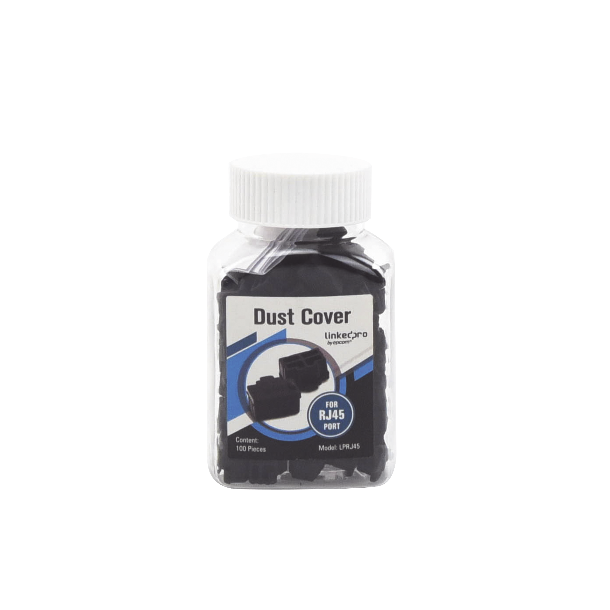 Bote con 100 protectores anti-polvo para puerto RJ45 color negro