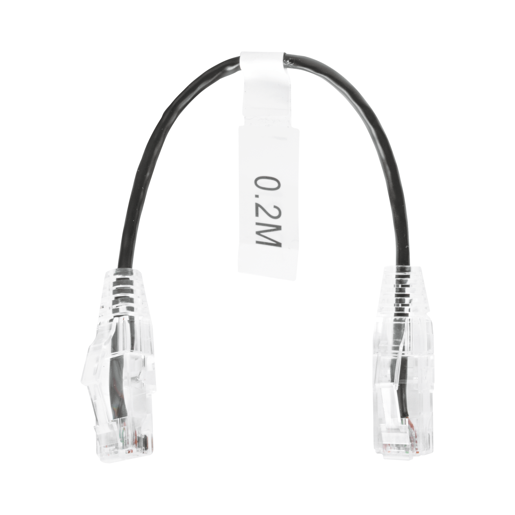 Cable de Parcheo Slim UTP Cat6 - 20 cm Negro Diámetro Reducido (28 AWG)