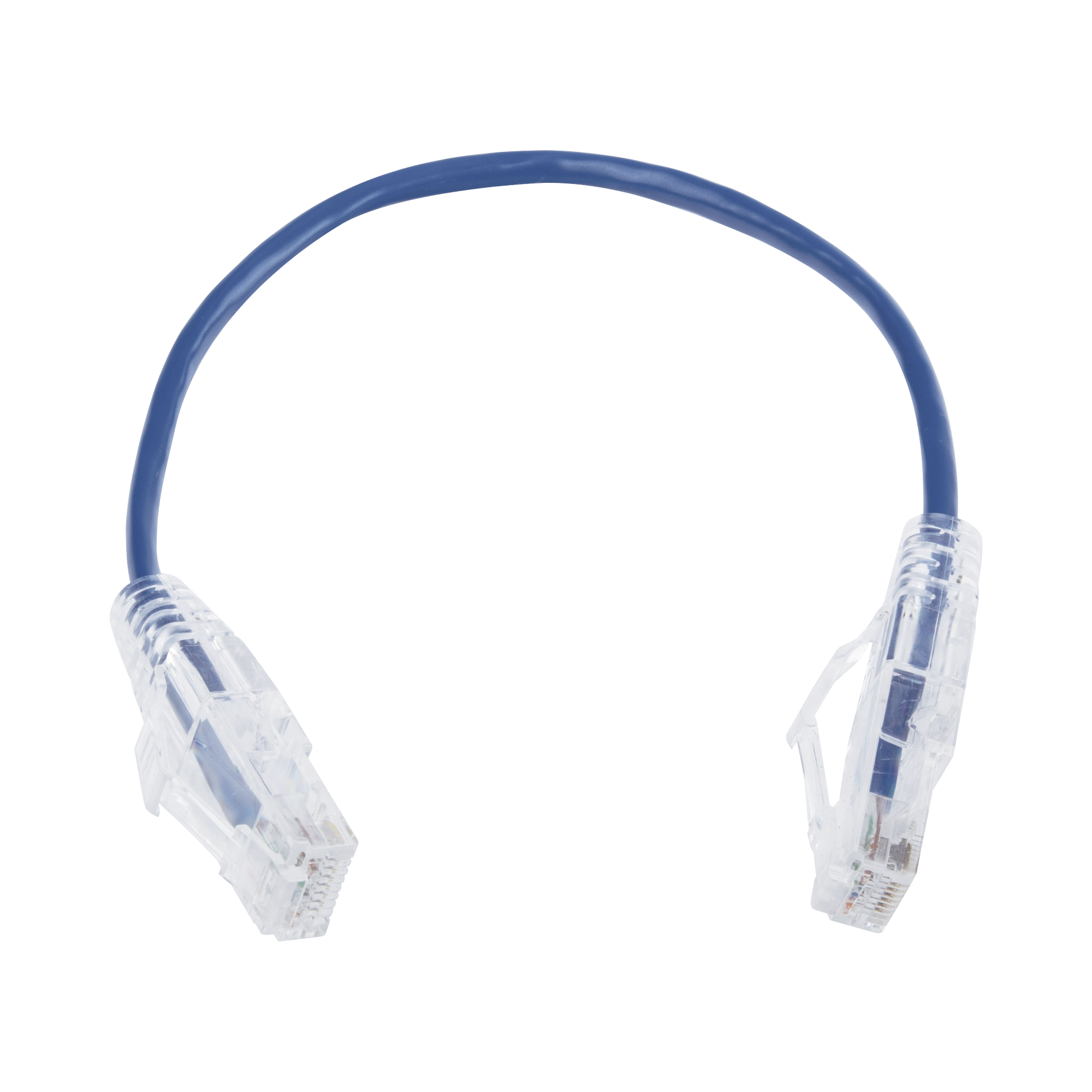Cable de Parcheo Slim UTP Cat6 - 20 cm Azul Diámetro Reducido (28 AWG)