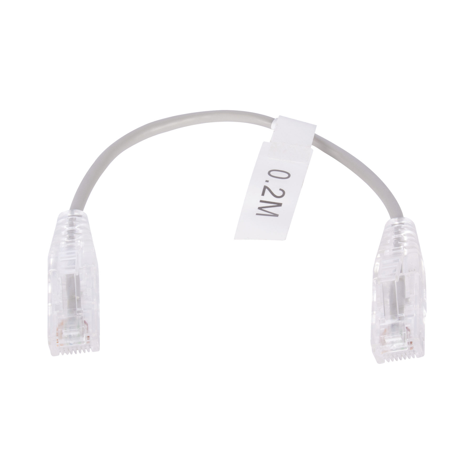 Cable de Parcheo Slim UTP Cat6 - 20 cm Gris Diámetro Reducido (28 AWG)