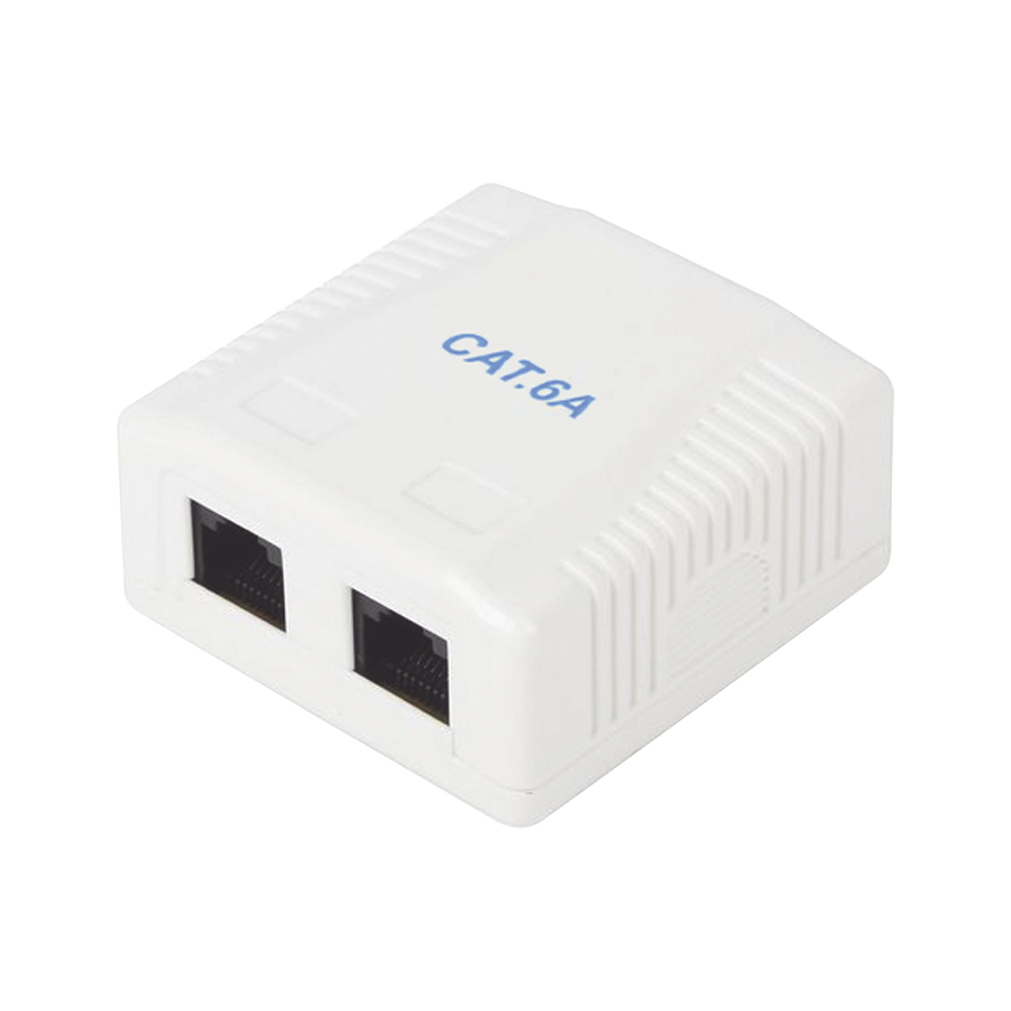 Caja de pared con 2 puertos, incluye 2 jacks UTP Cat6A