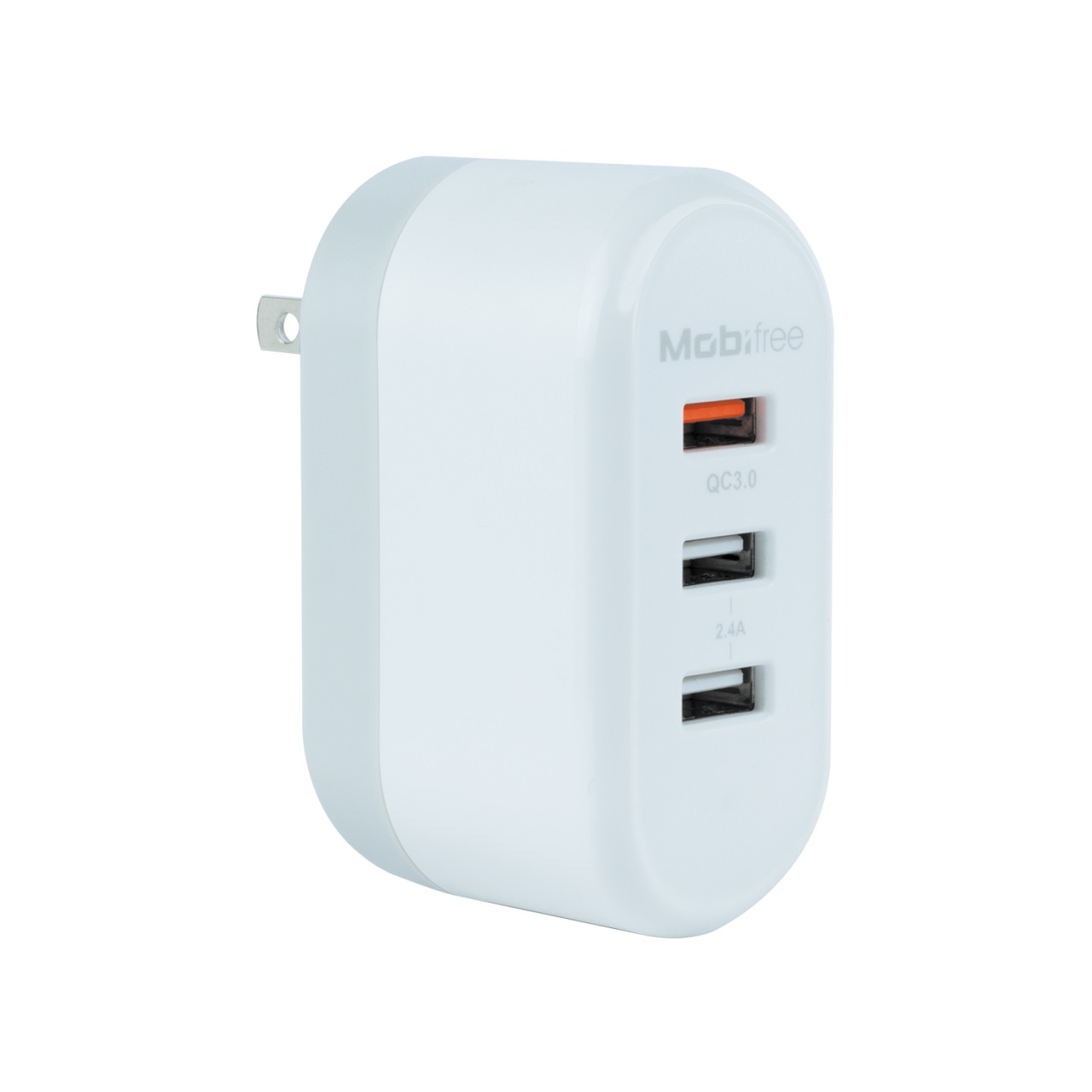 Cargador  Mobifree Cargador de pared 3 puertos USB - Color blanco, Pared, Corriente alterna, USB, 3