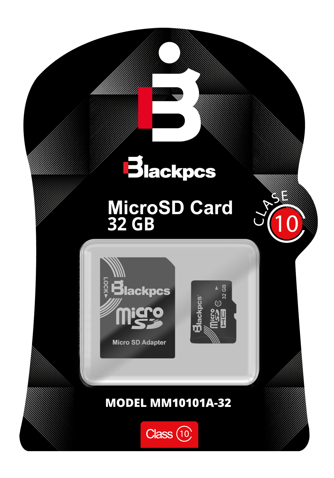 Memoria Micro SD Blackpcs Clase10 - 32 GB, 30 MB/s, Negro, Clase 10