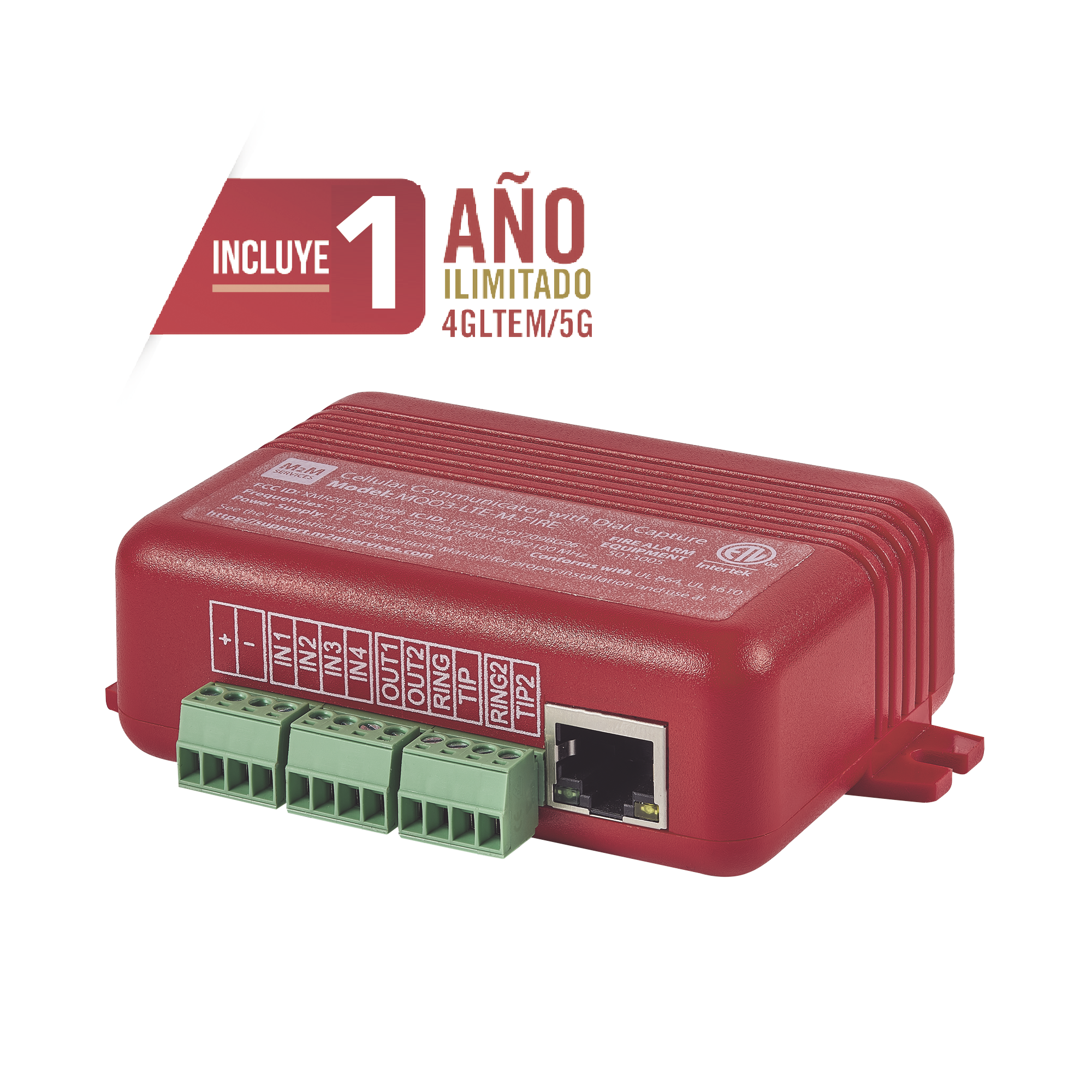 COMUNICADOR DUAL Universal para PANELES DE INCENDIO 4GLTEM - 1 Año de Servicio - Eventos a CMS