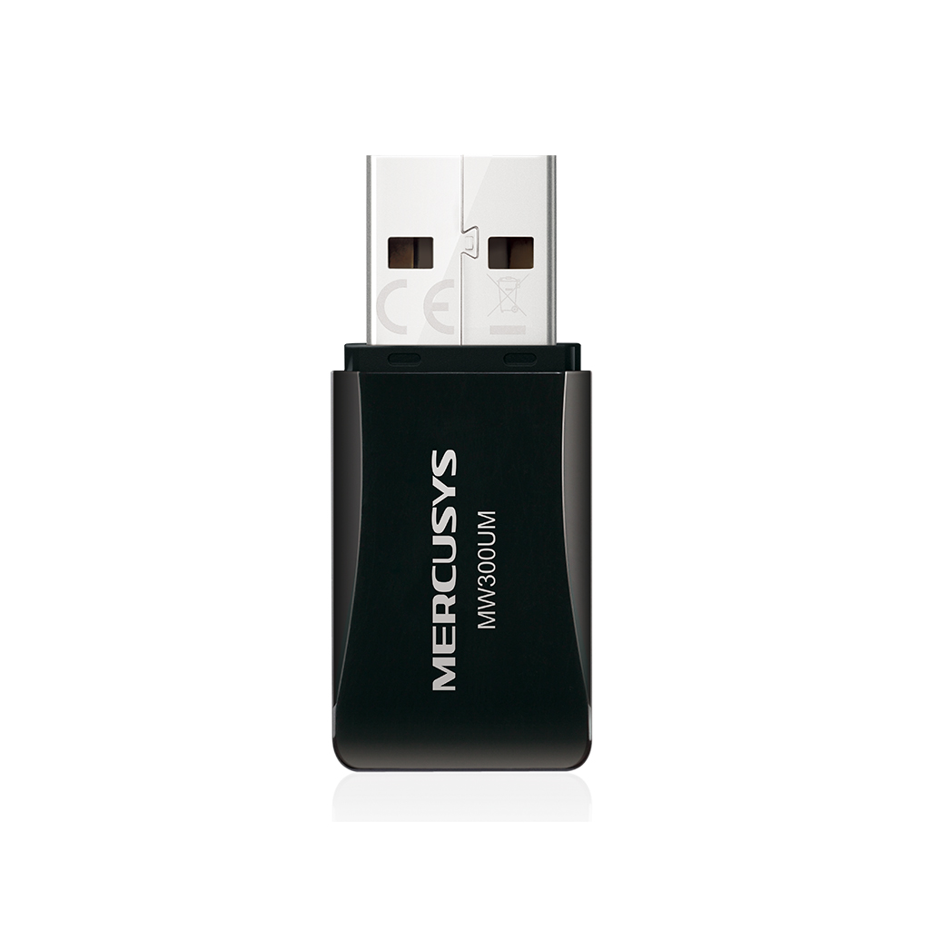 ADAP. MINI USB INALÁMBRICO DE 300MBPS MERCUSYS MW300UM PARA CONECTAR MÁS DISPOSITIVOS DE MANERA CONFIABLE - 