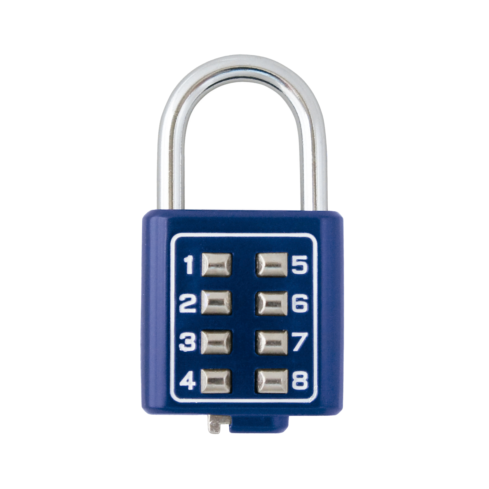 Candado Digital de Combinación M35 / No Requiere Llave / Combinación única integrada por 4 dígitos / Color Azul.