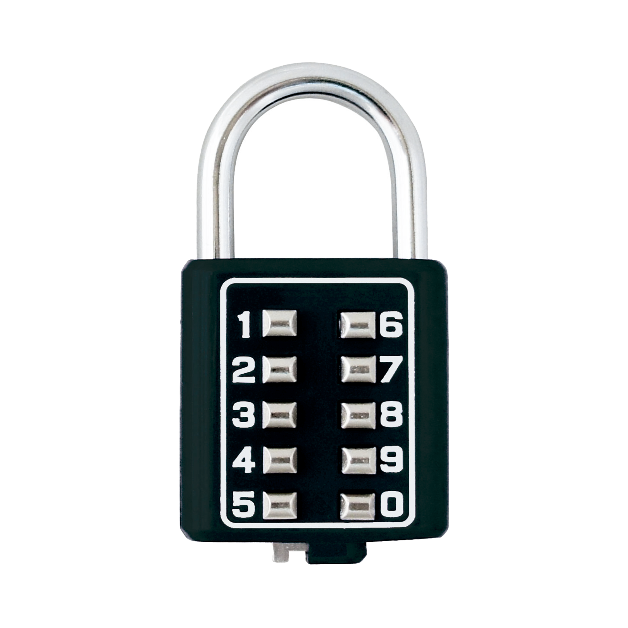 Candado Digital de Combinación M40 / No Requiere Llave / Combinación única integrada por 4 dígitos / Color Negro.
