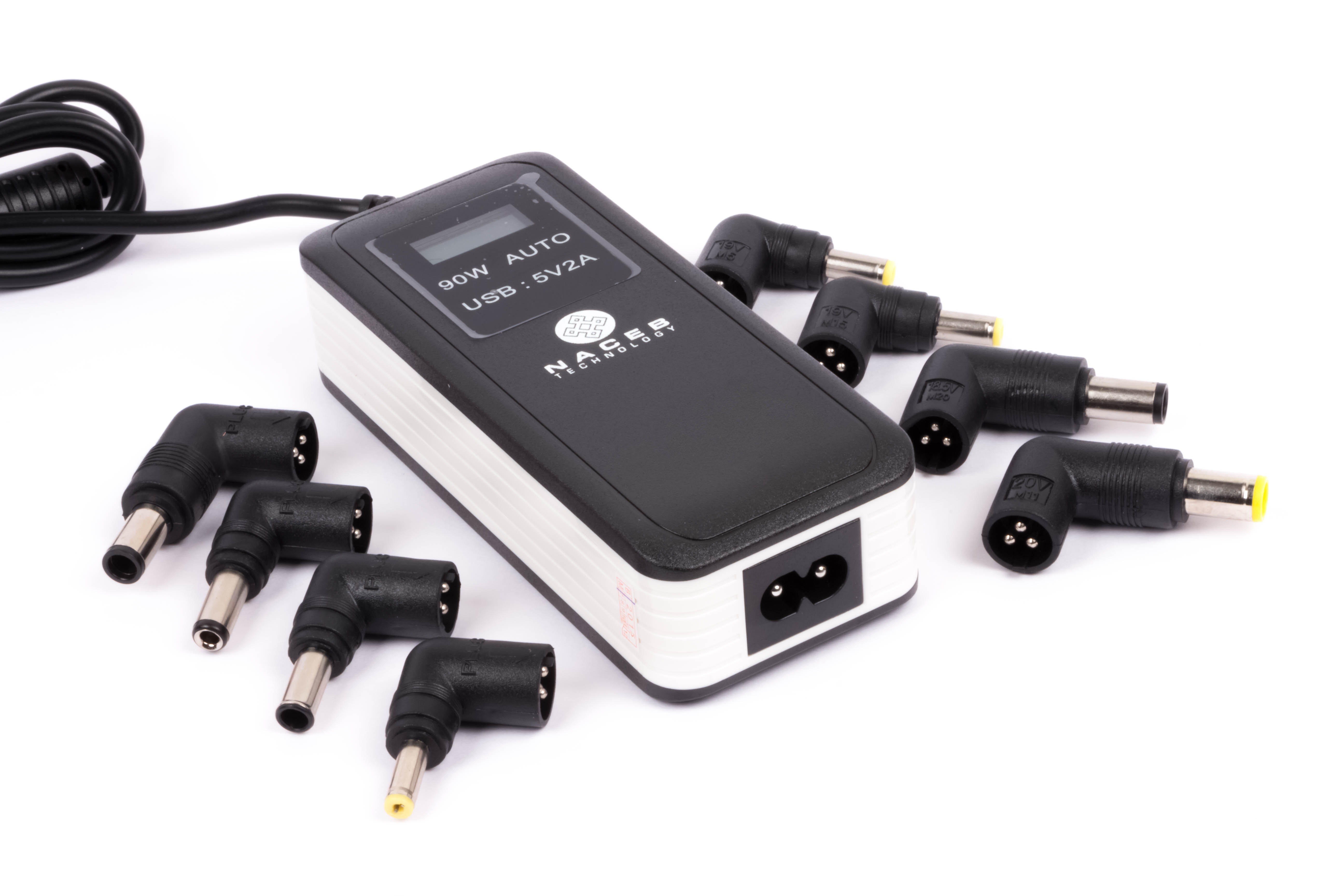 Adaptador de corriente Naceb Technology - Negro, Adaptador de corriente, Universal