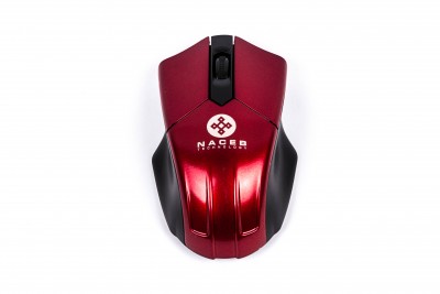 Mouse Naceb Technology - Rojo, 3 botones, Óptico, 1200 DPI