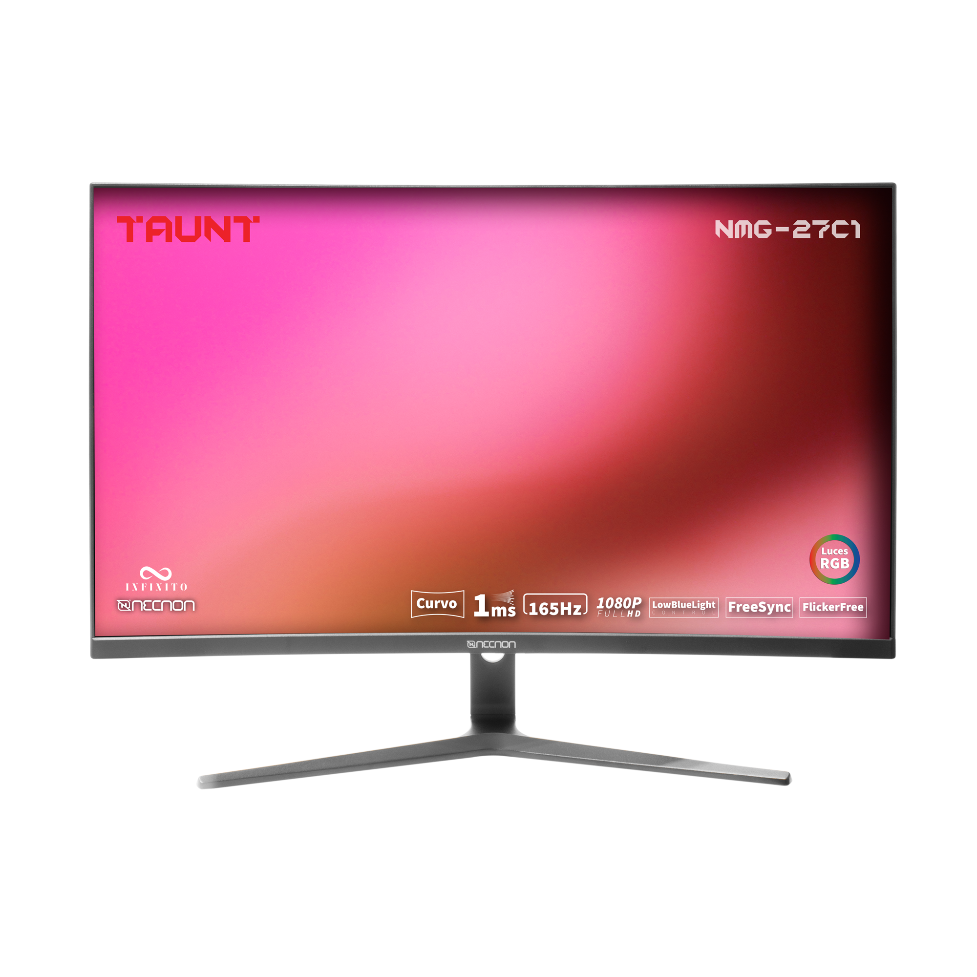 MONITOR GAMING LED CURVO 27 NMG-27C1 VA 165HZ 1MS LOW BLUELIGHT FLICKERFREE FREESYNC RGB VESA 16:9 FHD 1920*1080 HDMI DP NEGRO - 