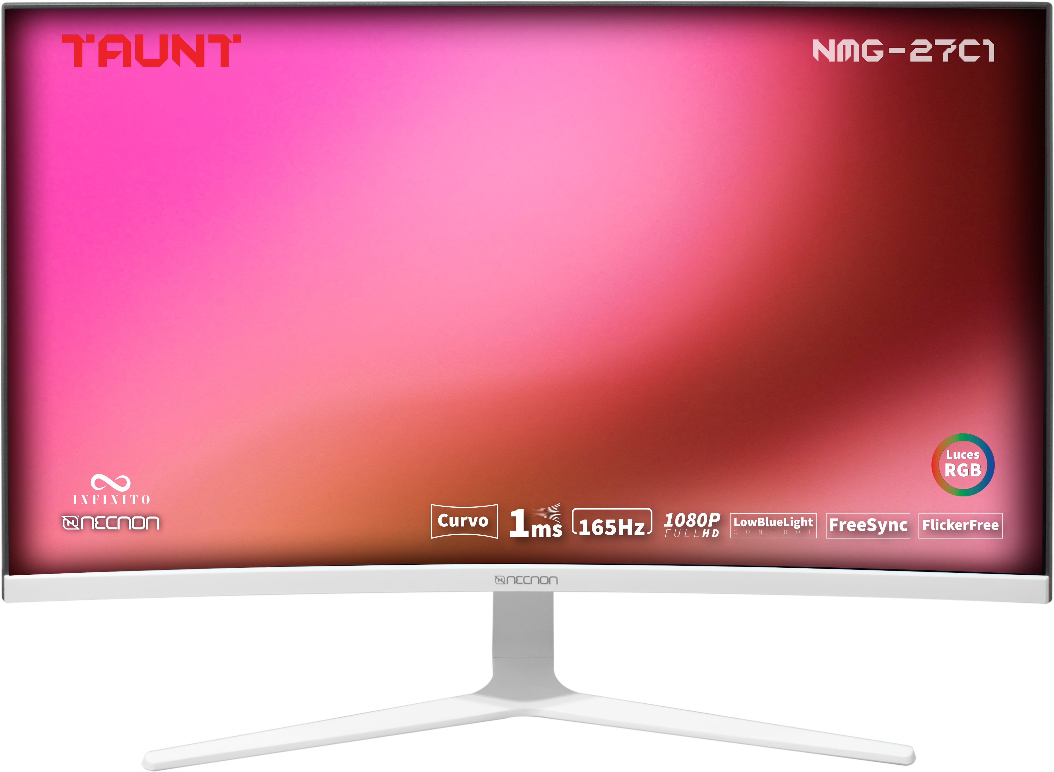 MONITOR GAMING LED CURVO 27 NMG-27C1 VA 165HZ 1MS LOW BLUELIGHT FLICKERFREE FREESYNC RGB VESA 16:9 FHD 1920*1080 HDMI DP BLANCO - 