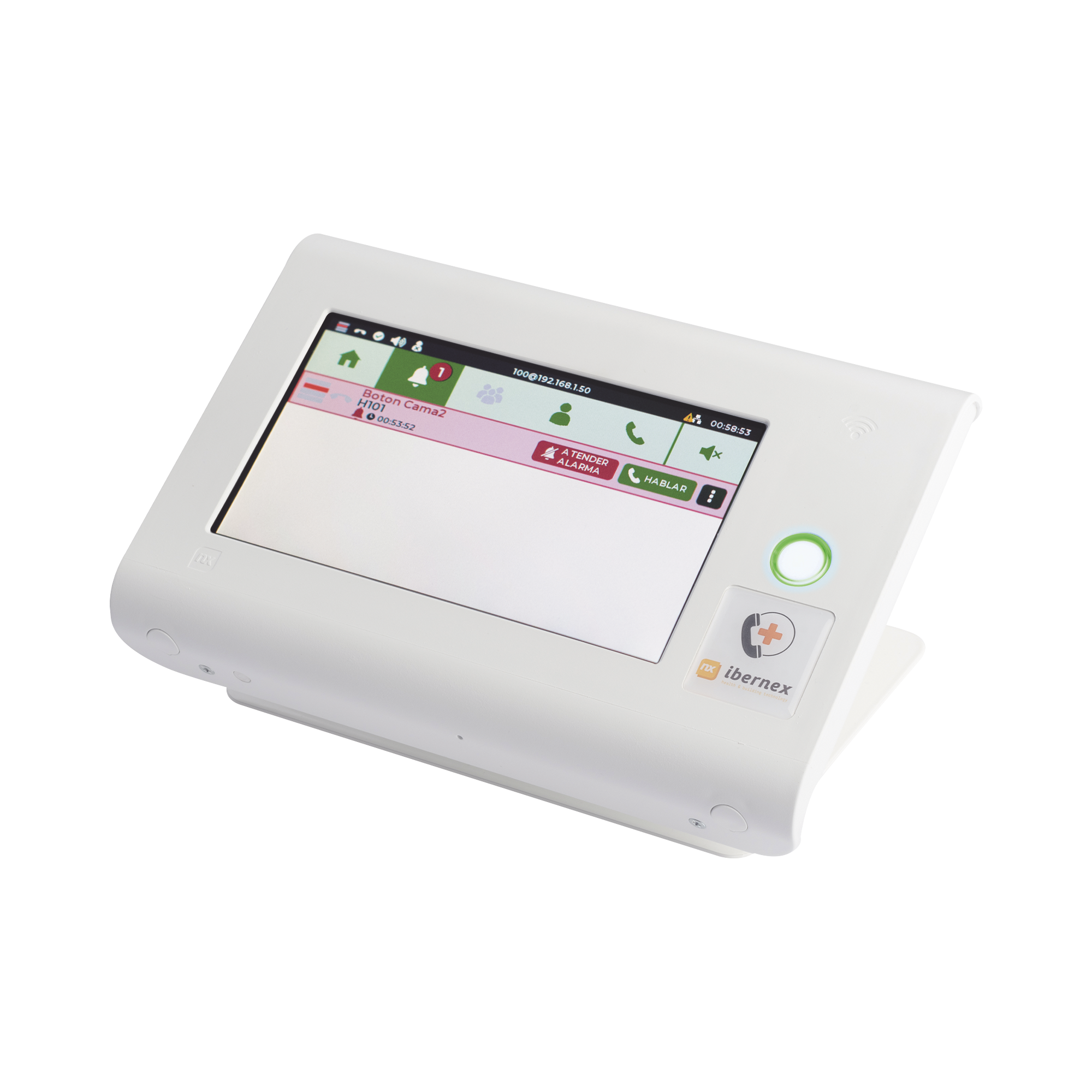 Consola de Sobremesa para Puesto de Control de Enfermería / Pantalla Táctil 7' / PoE / SIP / RFID / Compatible con NX0019/B, NX1021 y NX0015