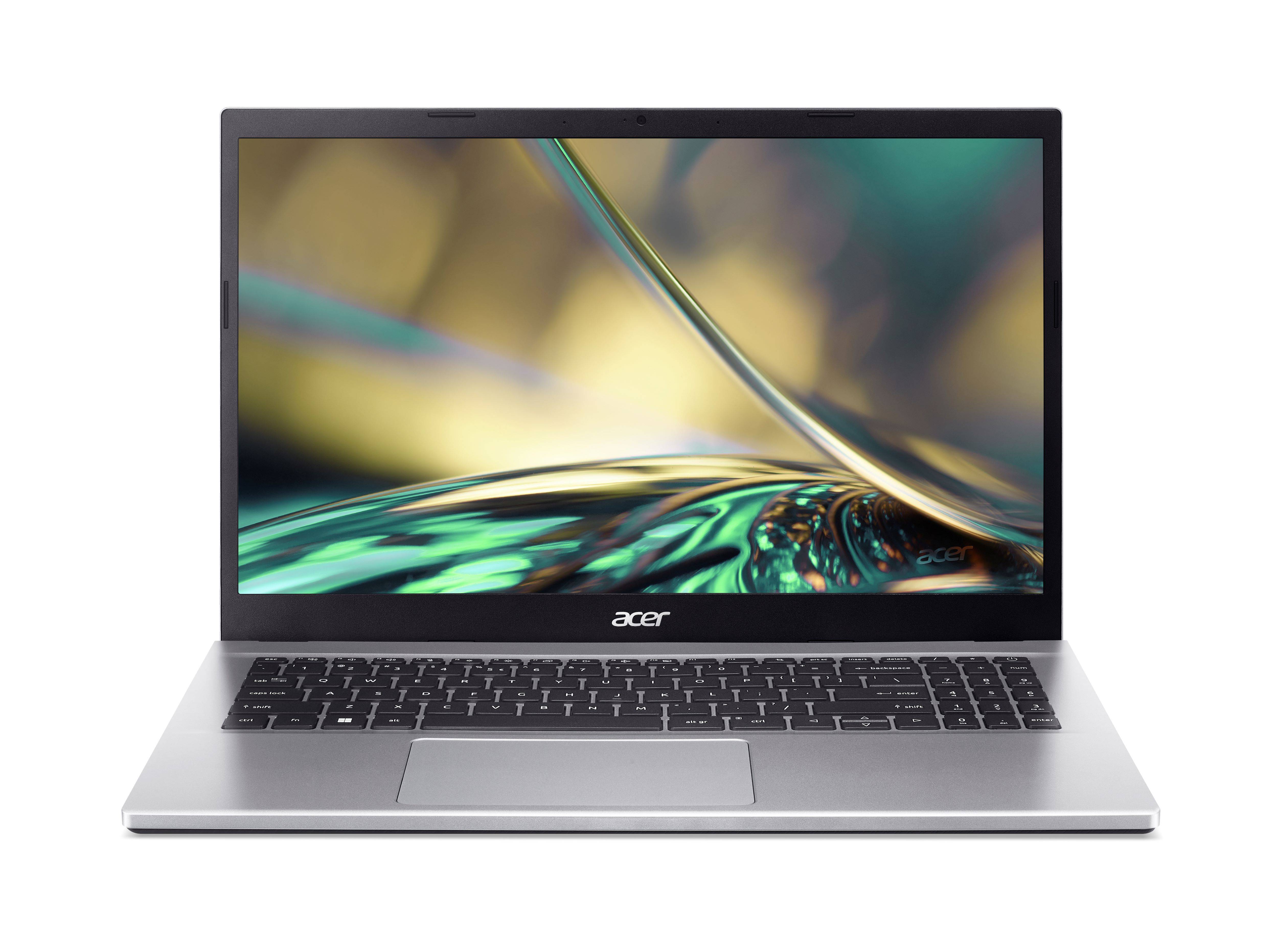 LAPTOP ACER ASPIRE 3 CORE I3-1215U; PANTALLA 15.6 FHD; 8 GB RAM; 512 GB PCIe NVMe SSD; WINDOWS 11 HOME; 1 año de garantía + 1 año contra Robo; PLATA - 