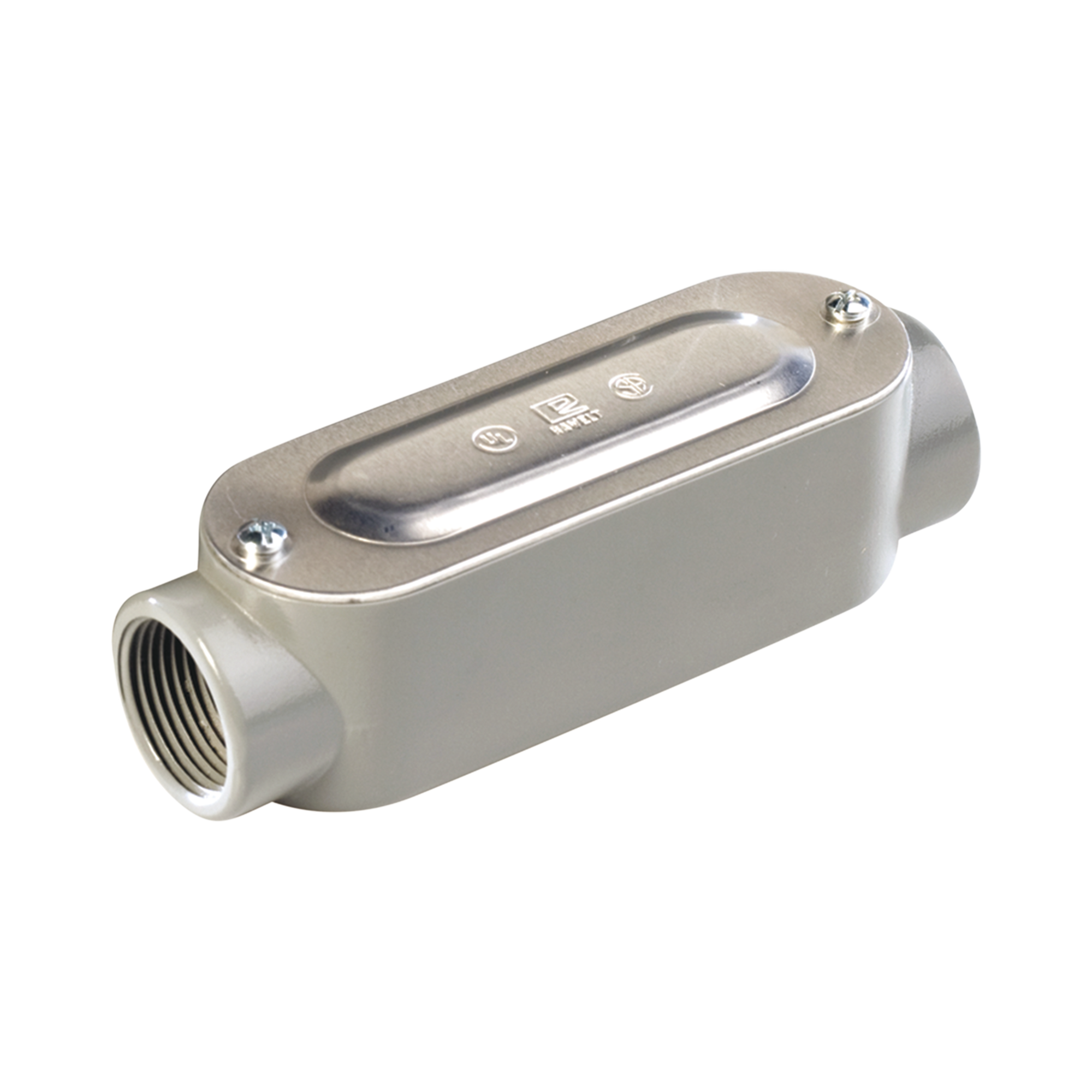 Caja oval roscada tipo C de 1 1/2' (38.1 mm) Incluye tapa y tornillos.