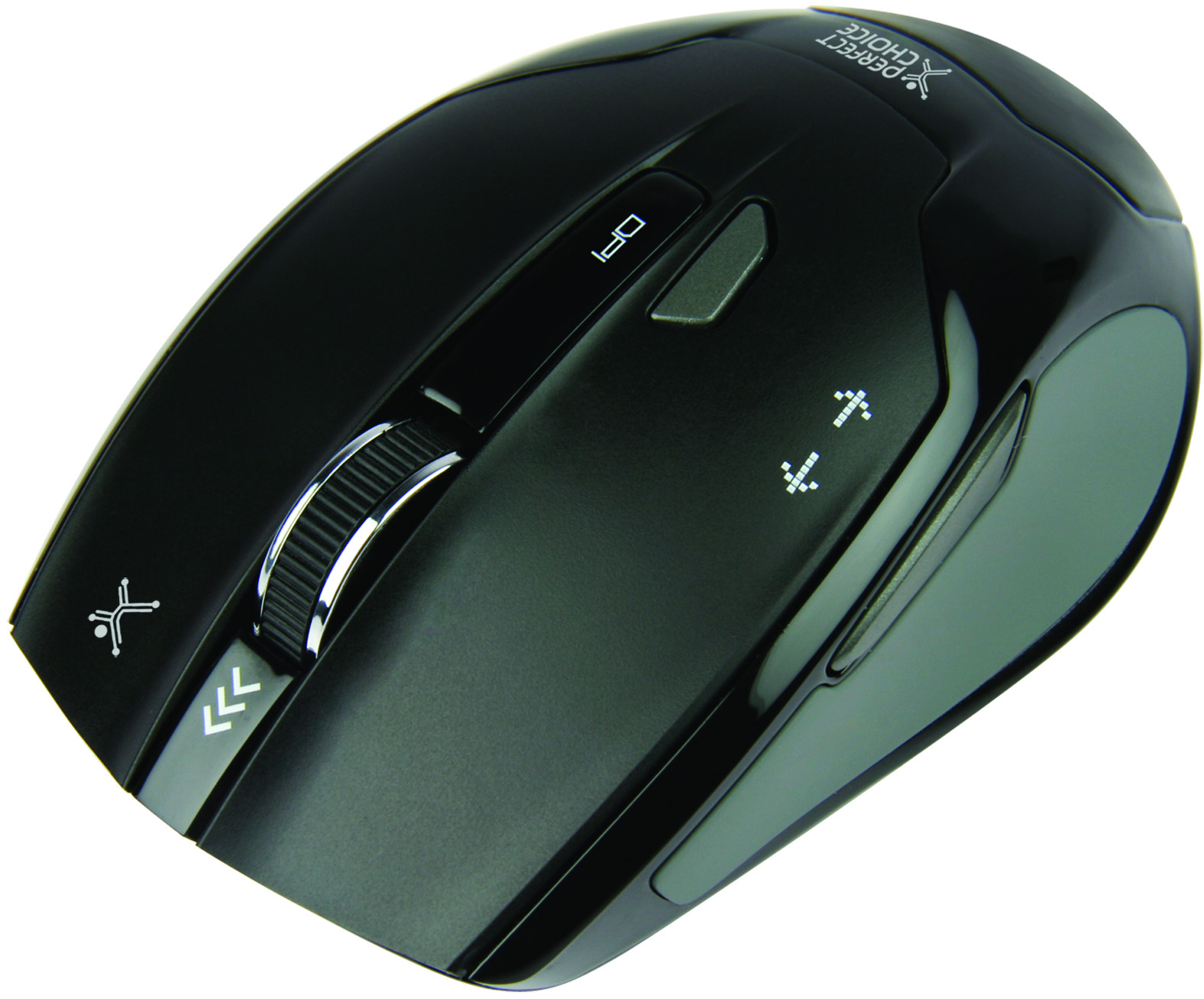 Mouse PERFECT CHOICE - Negro, 6 botones, RF inalámbrico, Óptico, 1480 DPI