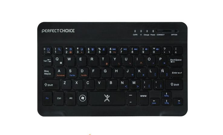 Teclado PERFECT CHOICE - Negro, Inalámbrico, Bluetooth