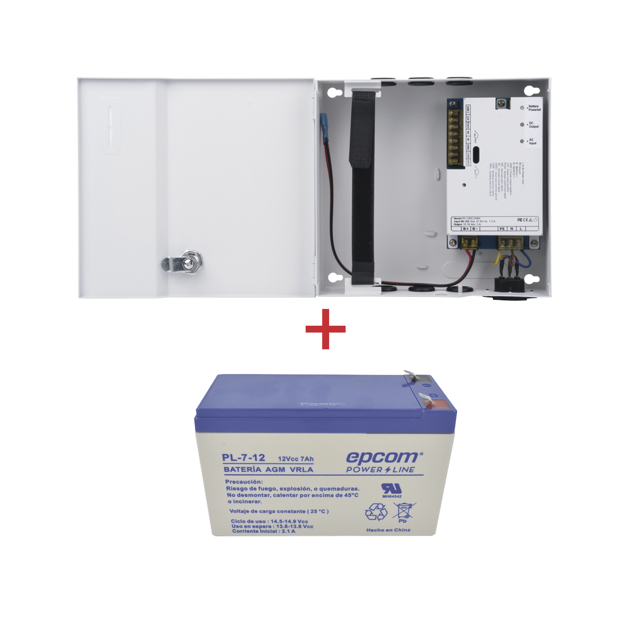 Kit / Fuente PL12DC3ABK  + Batería incluída PL712