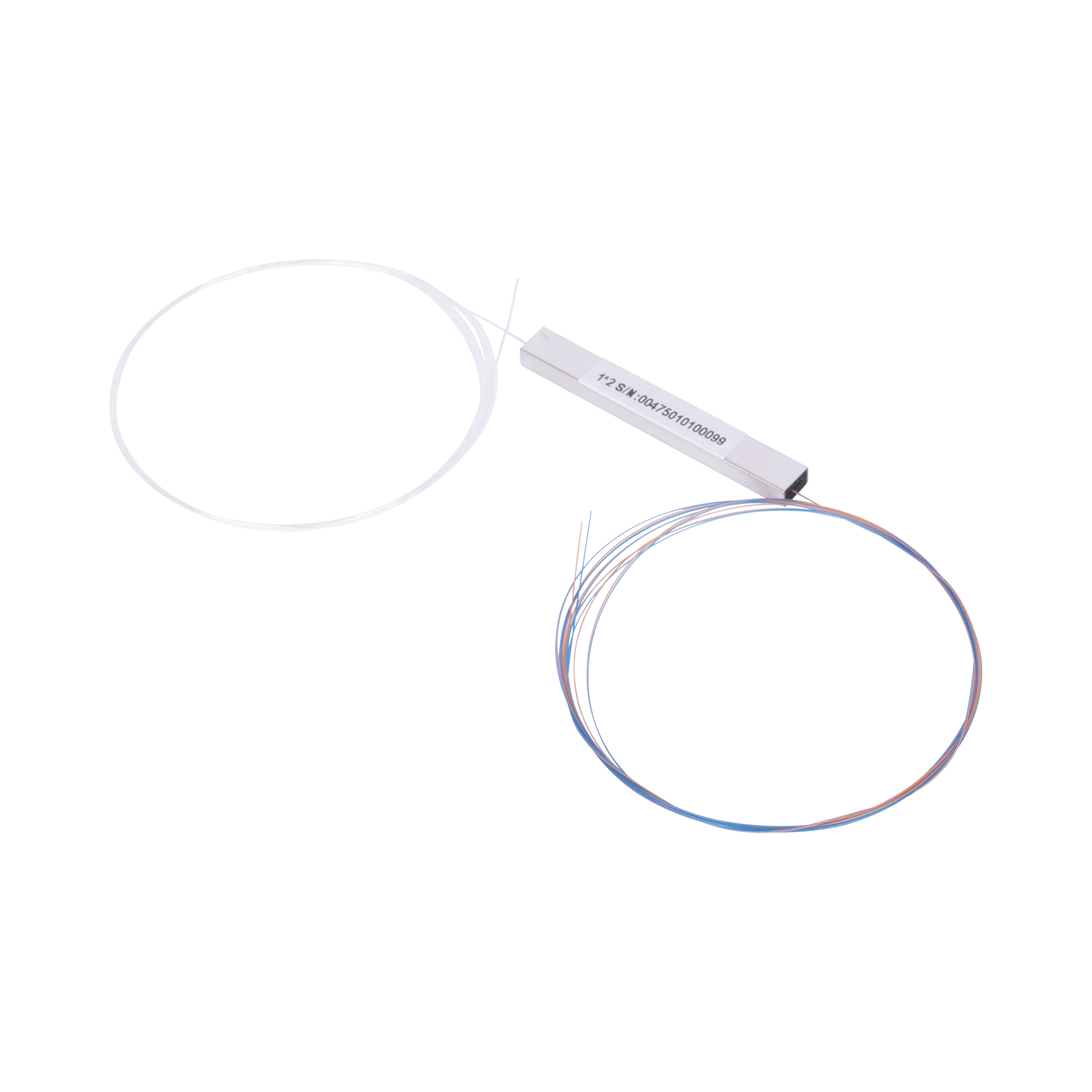 Splitter (Divisor Óptico) tipo PLC, de 1x2, balanceado (50/50) para fusión (sin conectores)