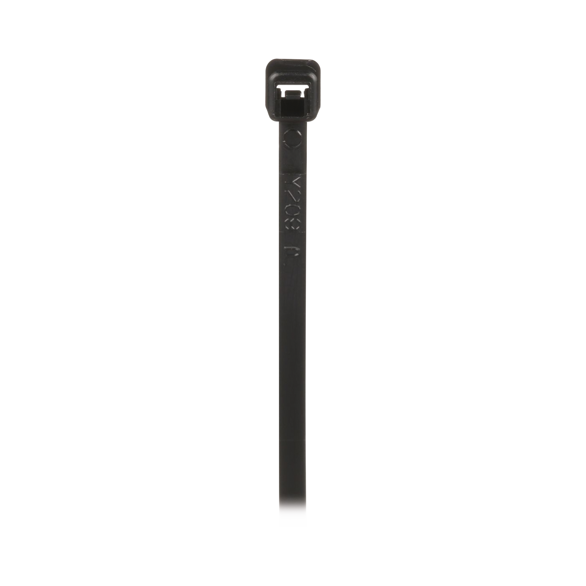 Cincho de Nylon 6.6 de Bloqueo, 203 mm largo x 2.5mm ancho, Color Negro, Exterior Resistente a Rayos UV, Paquete de 1000pz