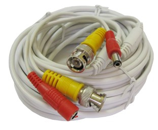 Cable siames Marca Provision (PR-CA20) - incluye conectores de video y energía para DVR/CAMARA (BNC), 20 mts de largo