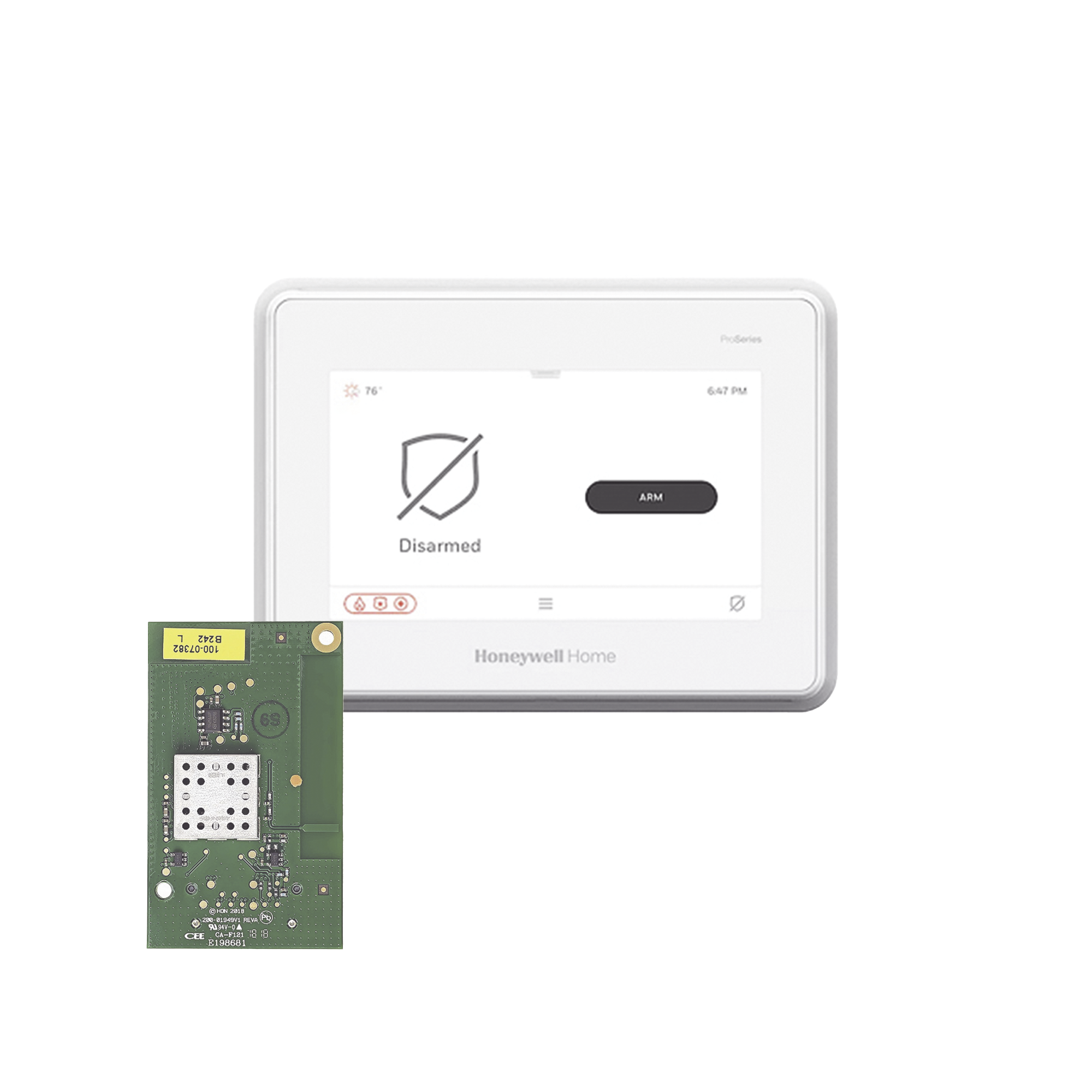 Sistema de Alarma con Pantalla Touch de 7' Compatible con sensores Inalambricos DSC, Bosh, 2GIG,ITI y Serie 5800 agregando el modulo PROTAKEOVER