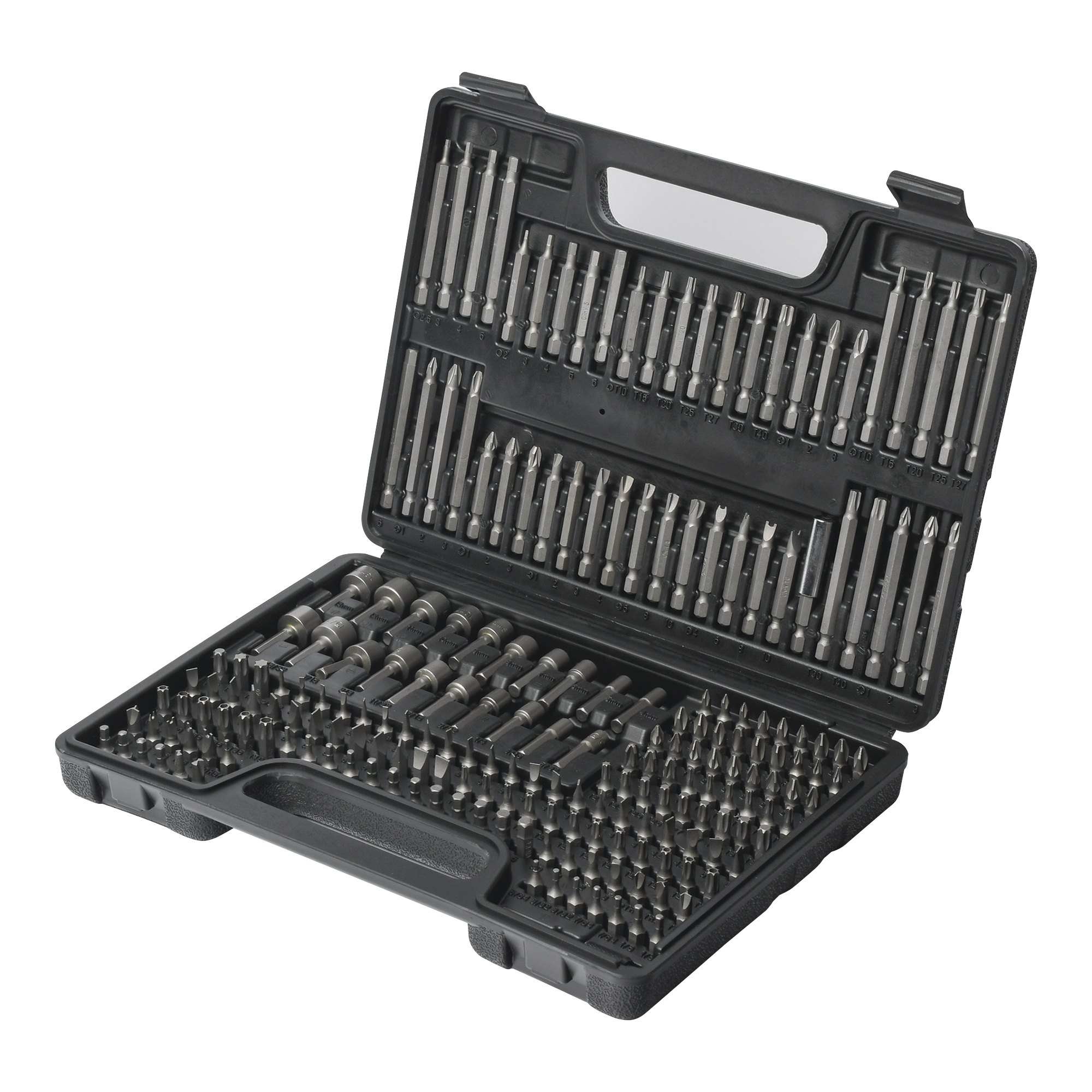 Juego de 208 Puntas para Taladro Entrada Hexagonal 1/4'. Incluye Estuche.