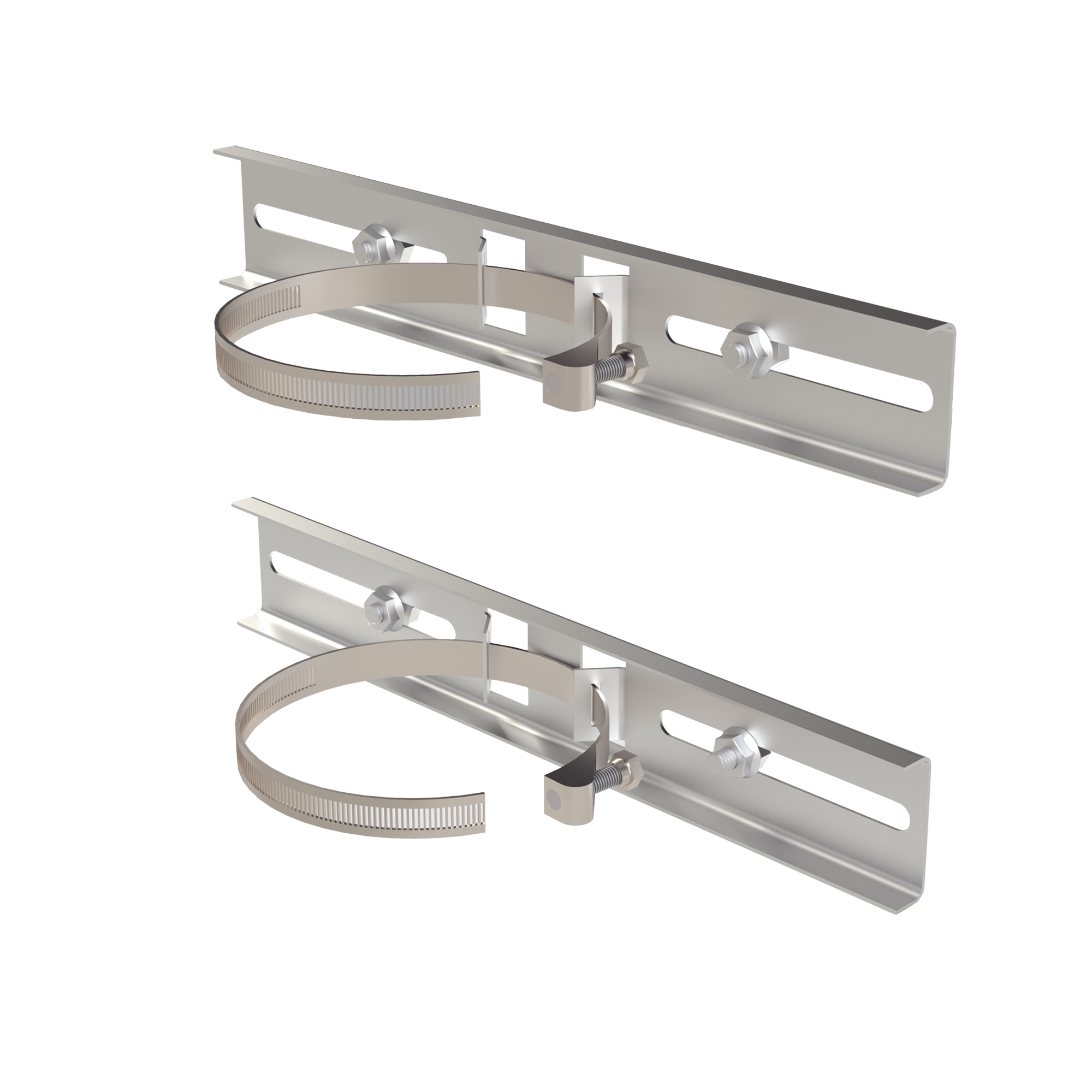 Montaje de Metal Galvanizado para Poste Universal para Gabinetes de Ancho Hasta 30 cm.