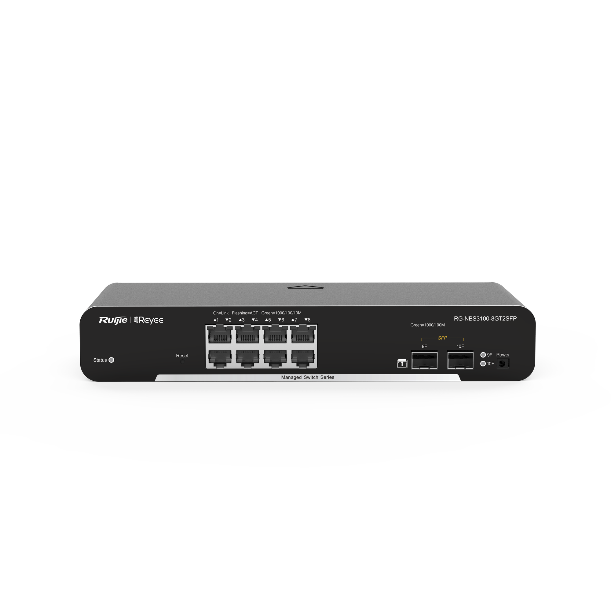 Switch Administrable PoE Capa 2, con 8 puertos Gigabit PoE 802.3af/at + 2 SFP para fibra 1Gb, gestión gratuita desde la nube, 125w