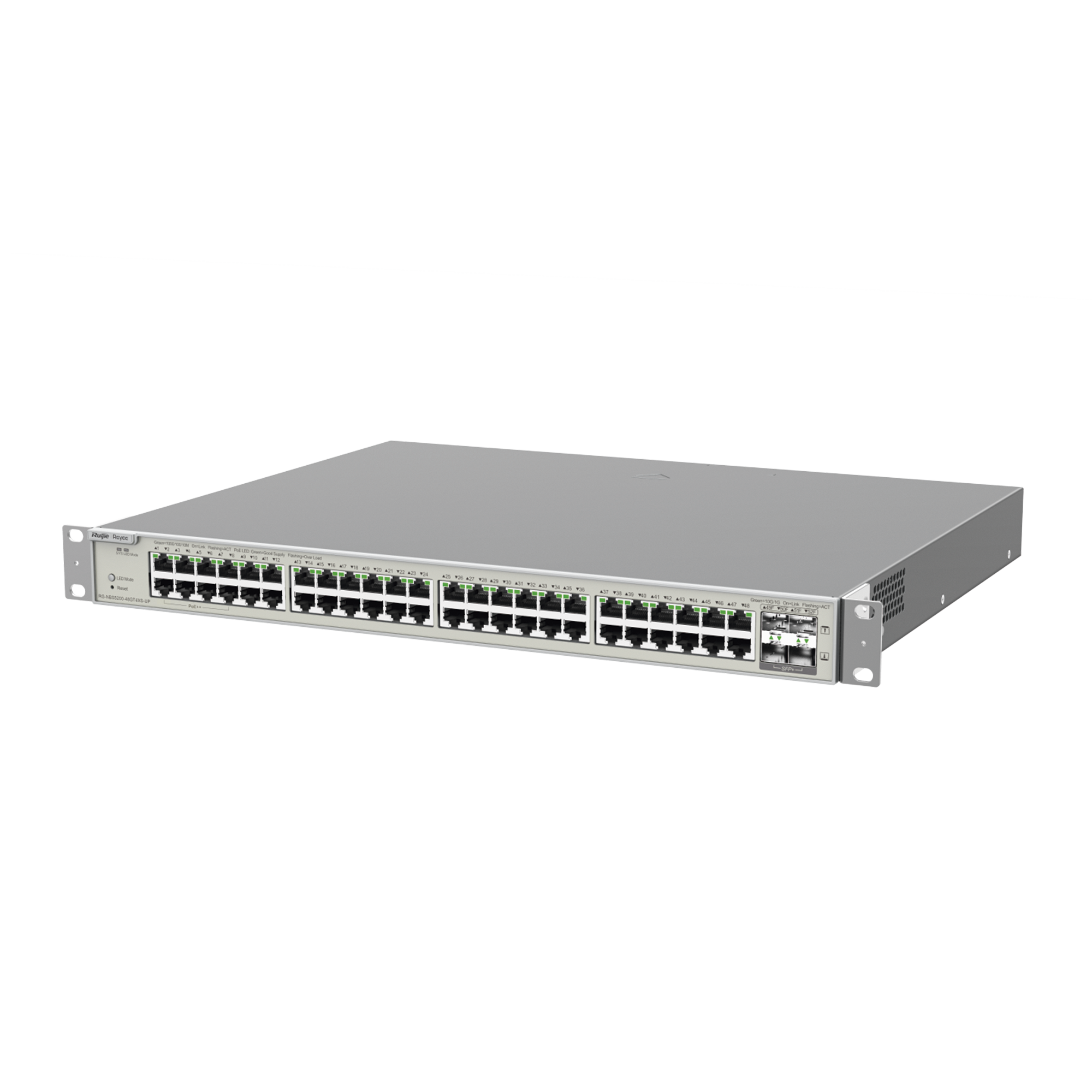 Switch Administrable Capa 3 con 48 puertos Gigabit PoE 802.3af/at + 4 SFP+ para fibra 10Gb, gestión gratuita desde la nube, 740W