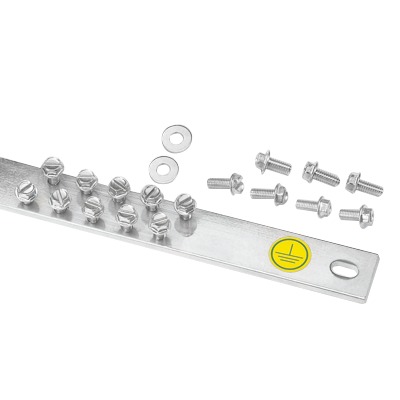 Barra de Conexión a Tierra, Para Rack de 19', Con 20 Orificios Para Conexión Rápida de Equipos, Incluye 20 Tornillos # 12-24 x 1/2' Instalados