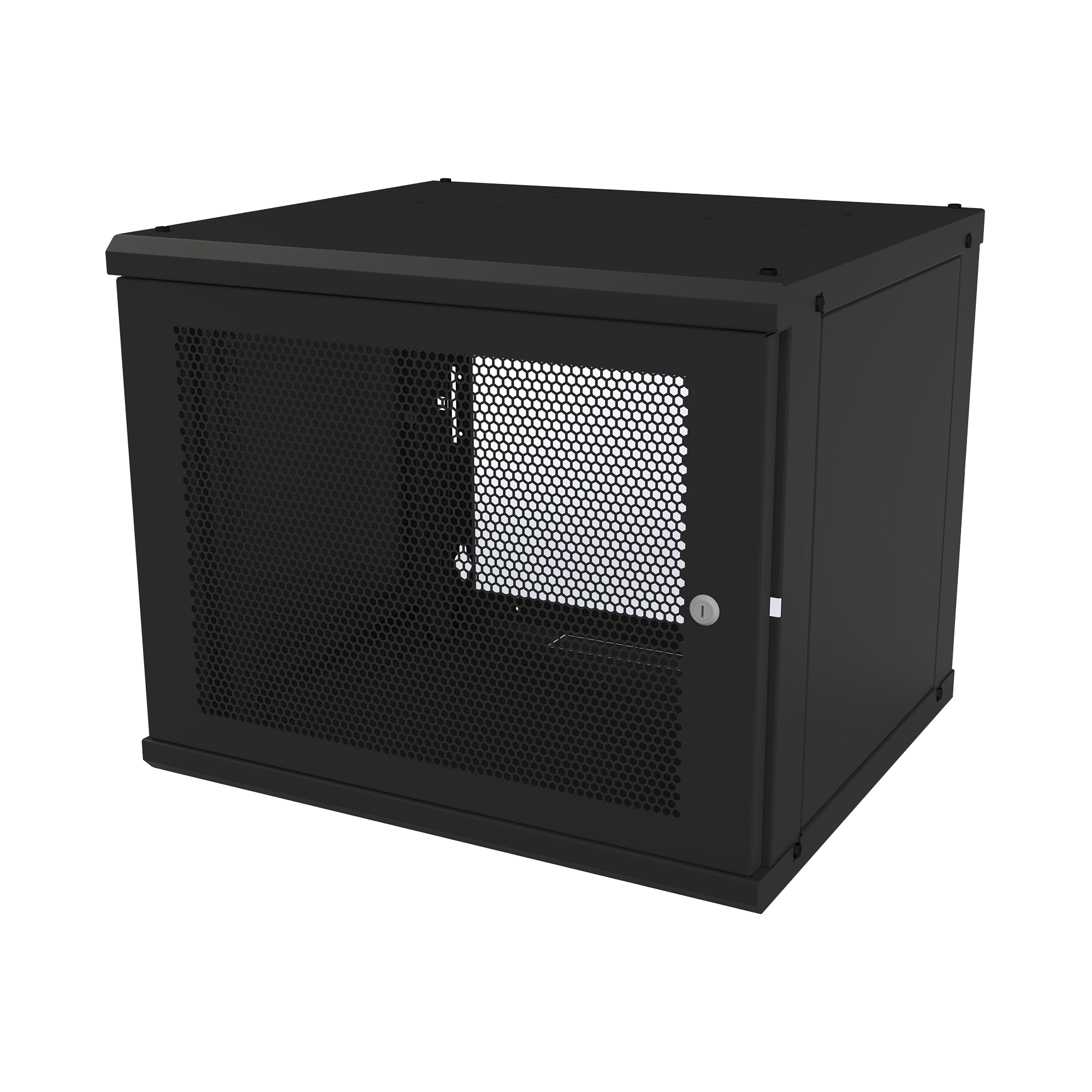 Gabinete de Pared Fijo, Puerta Perforada, con Rack de 19in, 9 Unidades de Rack