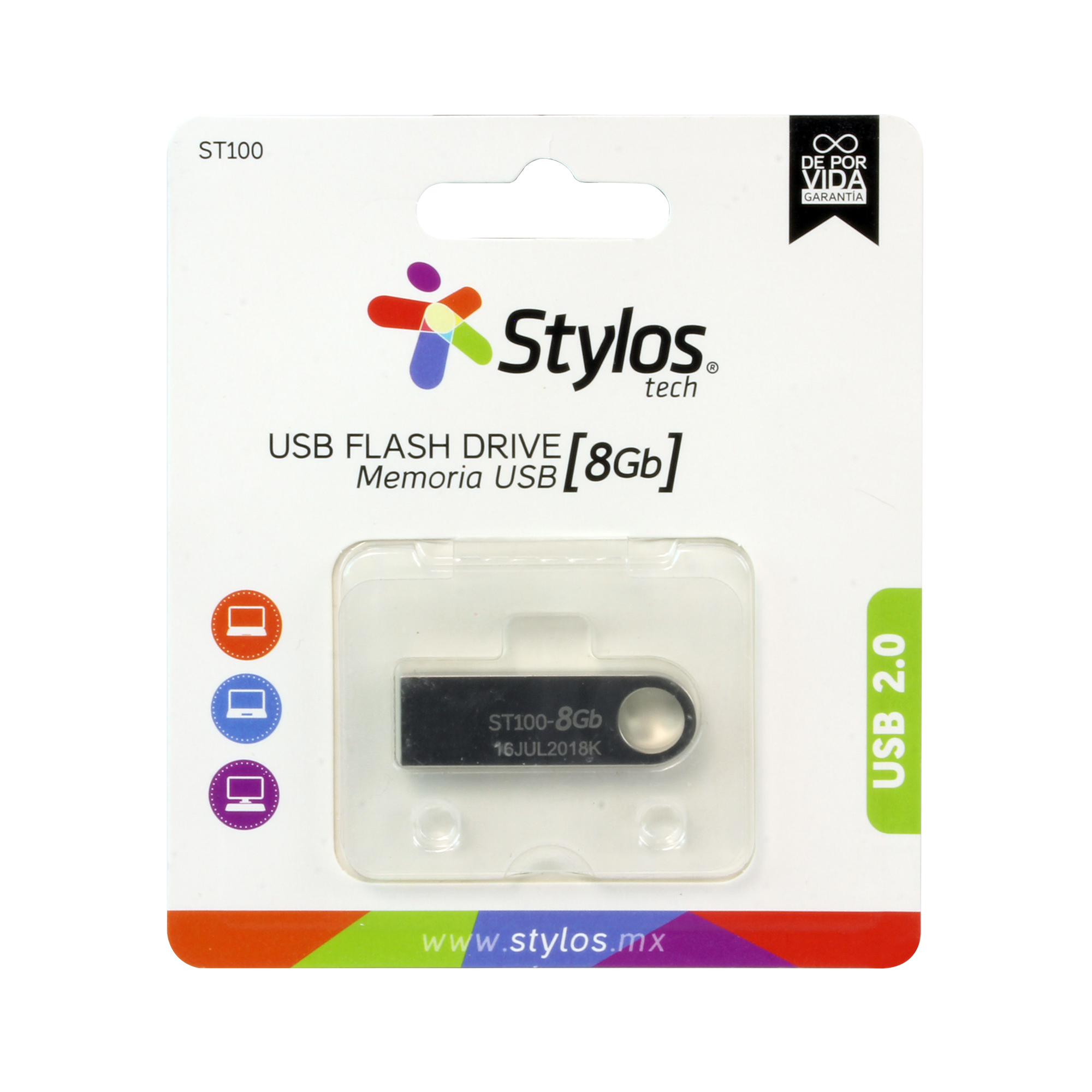 Memoria USB 8GB Stylos. STMUSB1B - 