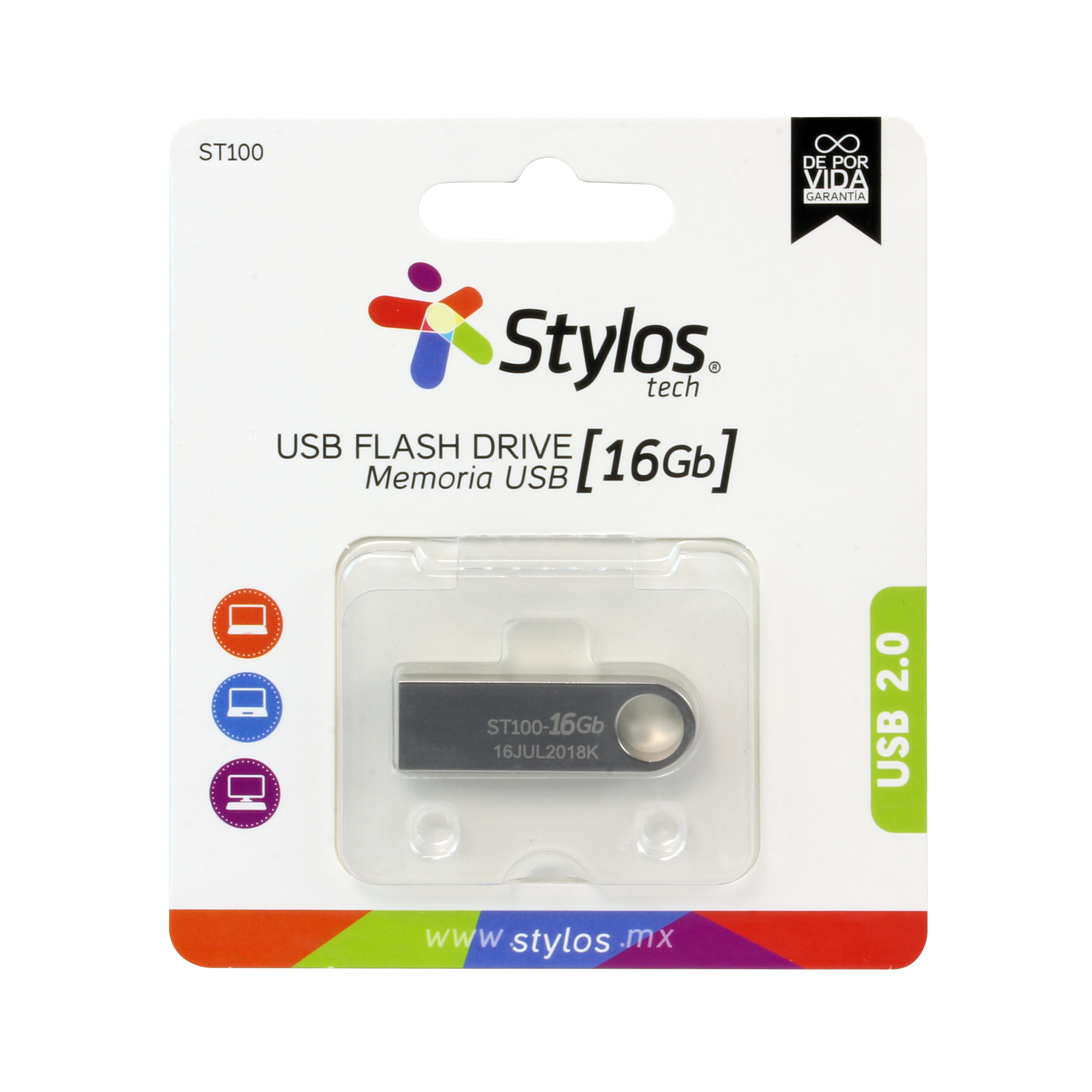 Memoria USB 16GbB Stylos. STMUSB2B - 