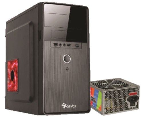 Gabinete Mini con Fuente de Poder Stylos. STPGAC5B - 