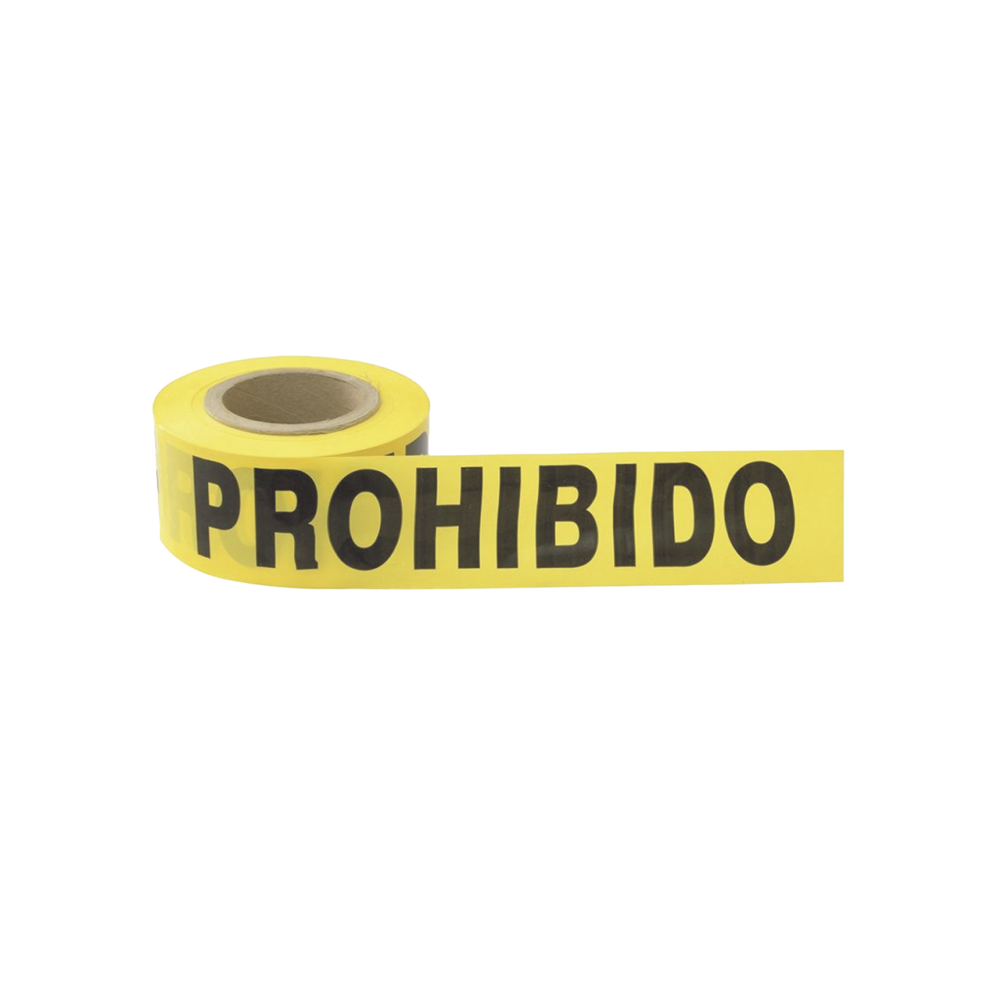 Cinta para barricada 'PROHIBIDO EL PASO' de 100 m y ancho de 3'.