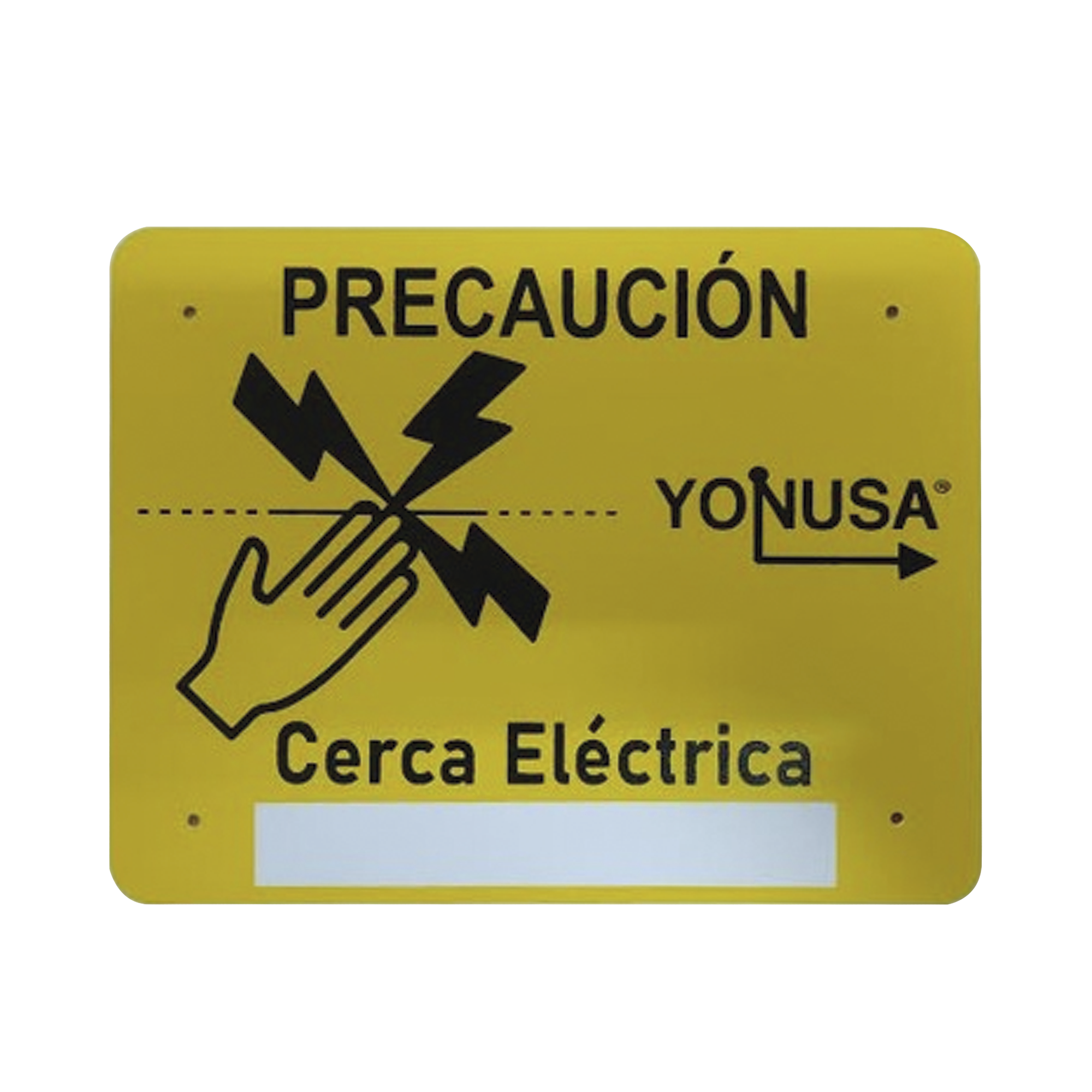Letrero de PRECAUCION para cercas electrificadas (21.8 x 17 cm)