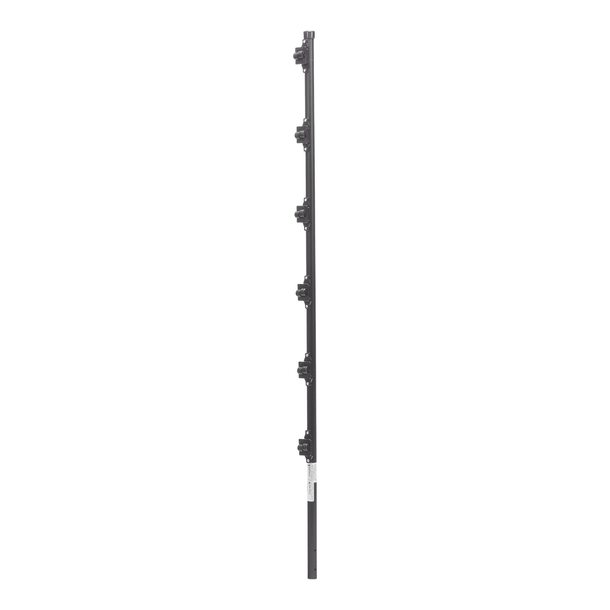 Poste con 6 Aisladores de PASO  para Cerca Electrificada. Tubo Galva. de 1.4m, cal. 18 de 1' Diam. + Pintura Negra.