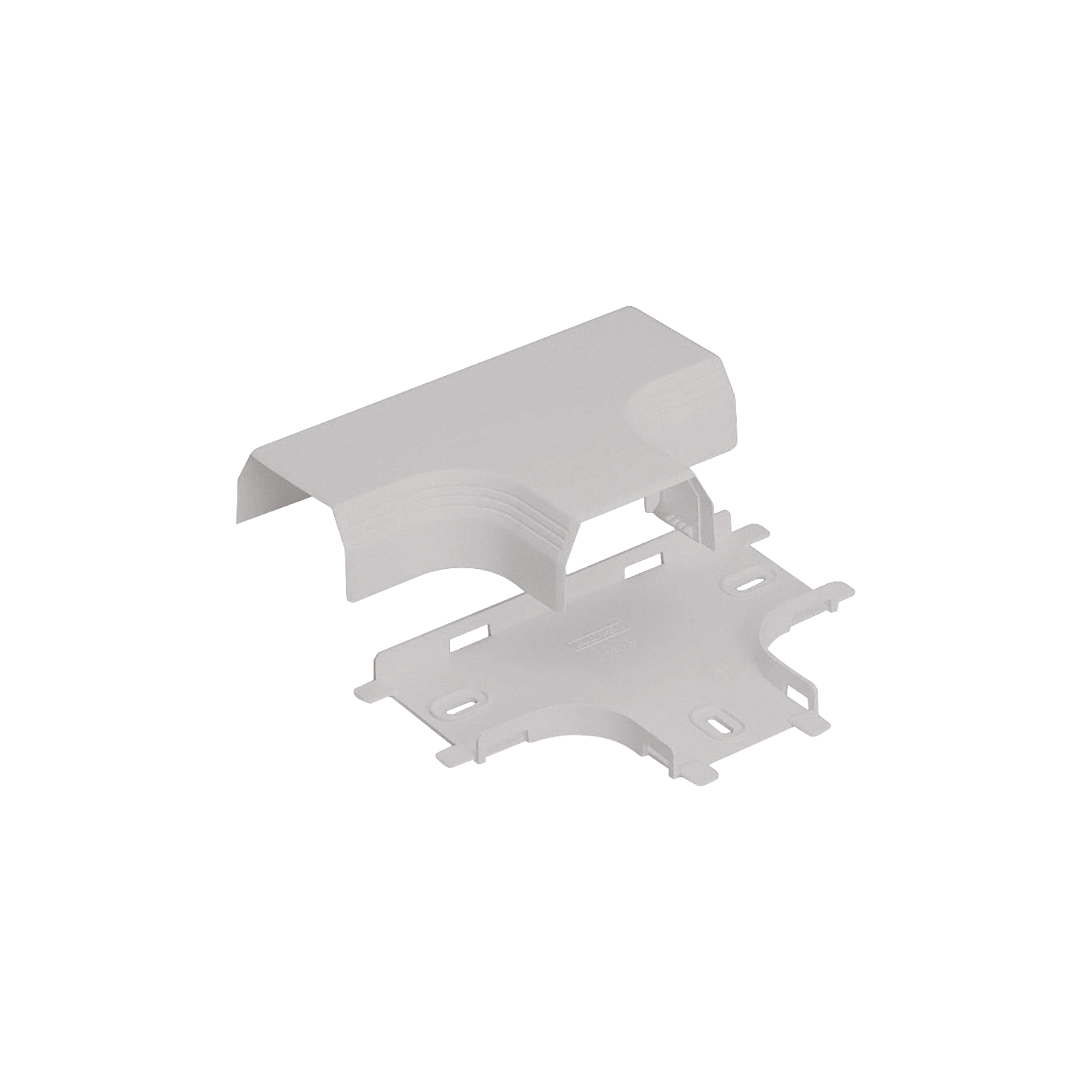 Accesorio en 'T', para uso con canaleta T45, Material PVC Rígido, Color Blanco Mate