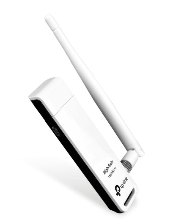 Adaptador USB TP-LINK TL-WN722N - Inalámbrico, 150 Mbit/s, Color blanco