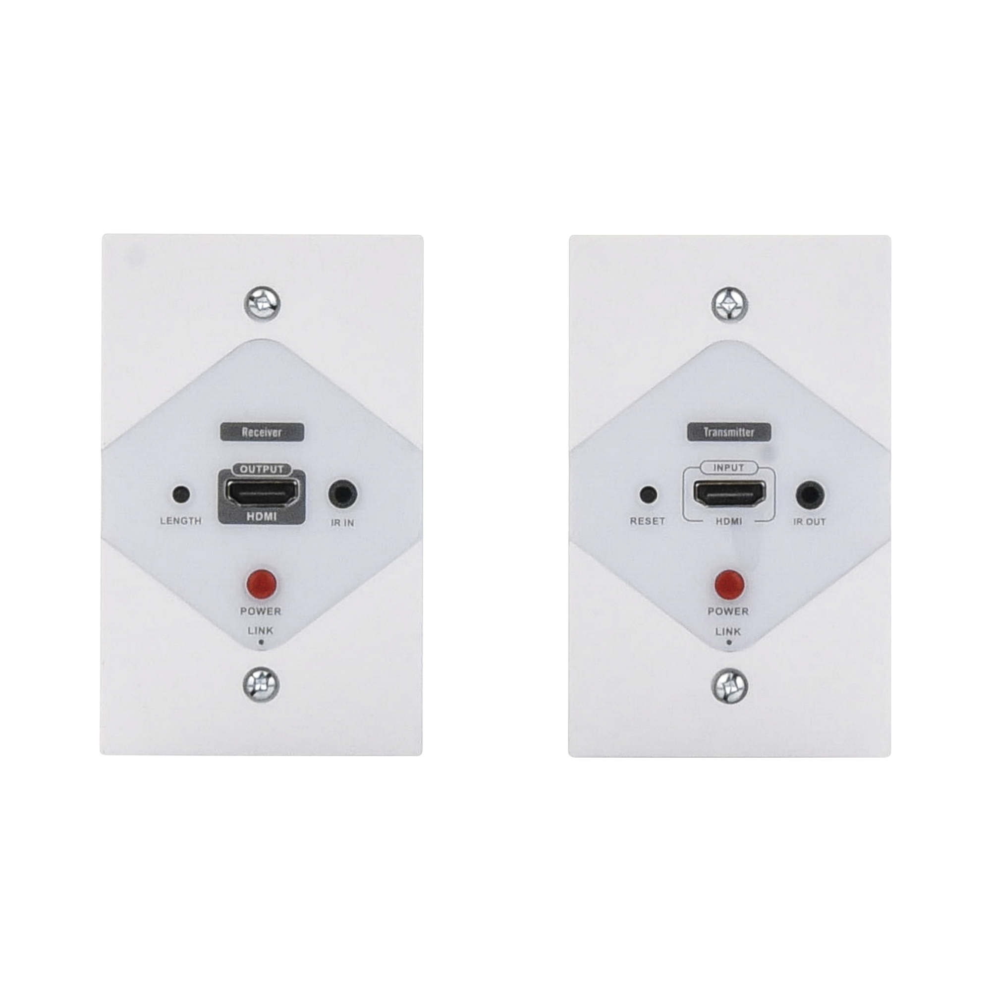 Kit Extensor HDMI en PLACAS DE PARED para distancias de 40 metros / Resolución 1080P @ 60 Hz / Cat 6/6A/ 7 / HDR/ Cero Latencia / Soporta Control Remoto / Placa de pared de 2.74 x 4.49” (tamaño estándar de EE.UU.).