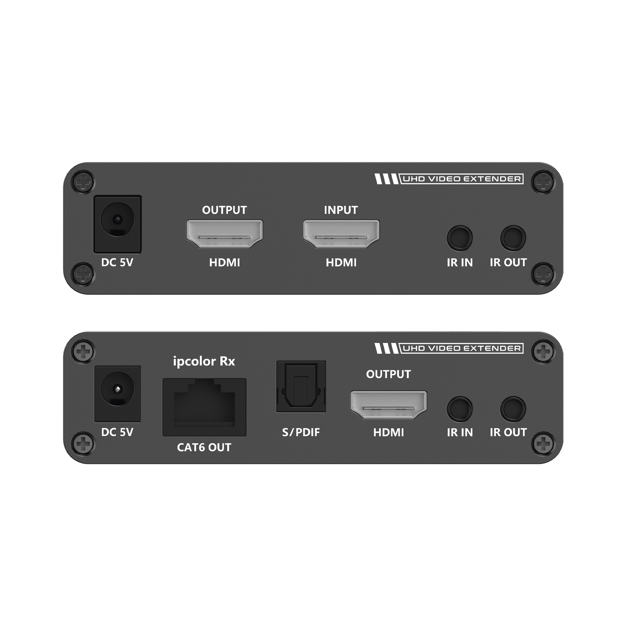 Kit Extensor HDMI hasta 700 metros con Conexión en Cascada / 4K @ 60 Hz/ 70 metros PTP con Cat 6, 6a y 7 / IPCOLOR / CERO LATENCIA / SIN COMPRIMIR / Salida Loop / IR bidireccional / Puerto S/PDIF / Soporta ARC / Soporta 10 TT-676-Rx.
