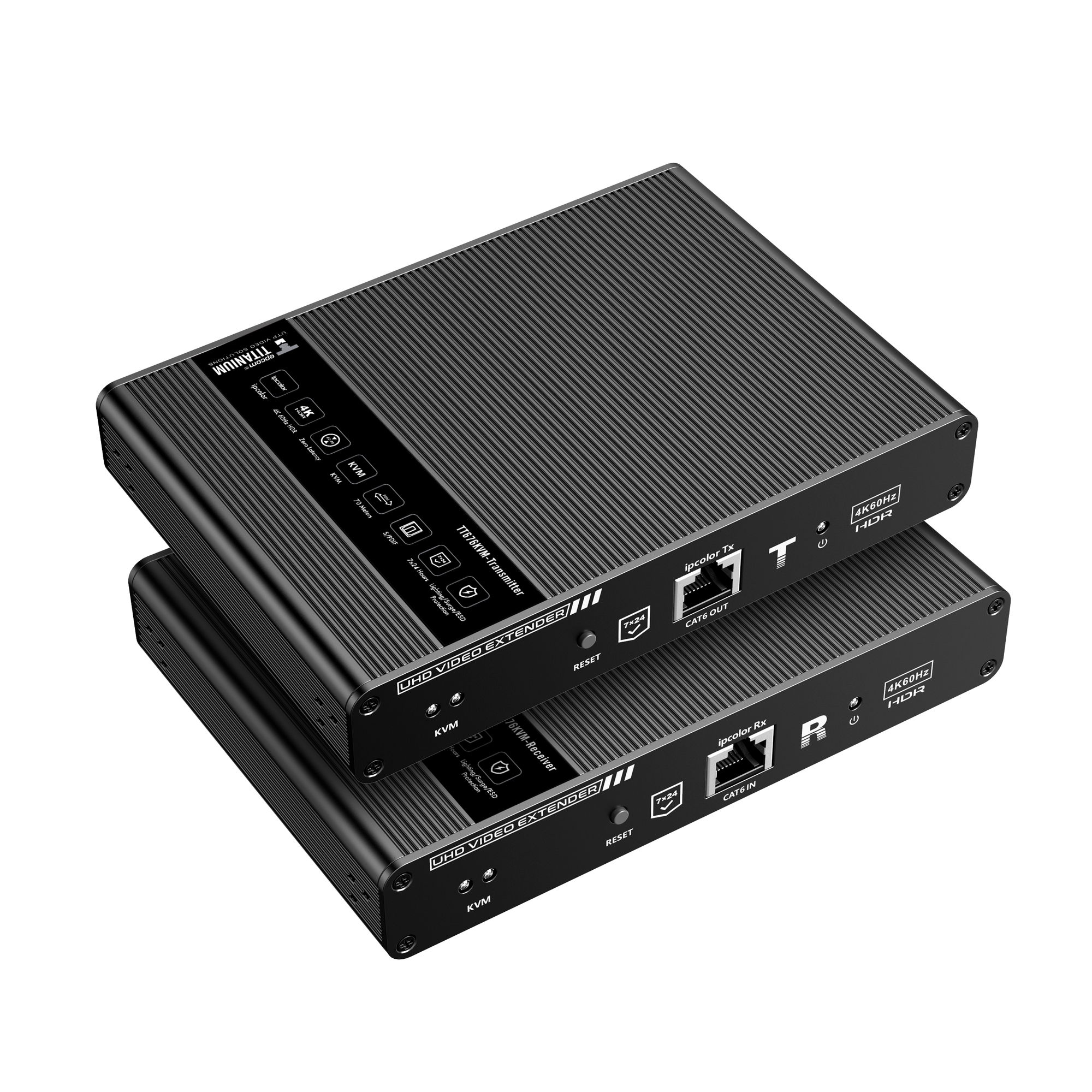 Kit extensor KVM (HDMI y USB) hasta 70 metros / Resolución 4K @ 60 Hz/ Cat 6, 6a y 7 / IPCOLOR / CERO LATENCIA / HDR10 / Salida Loop / Puerto S/PDIF / Uso 24/7 / Transmite el Video y Controla tu DVR vía USB a distancia.
