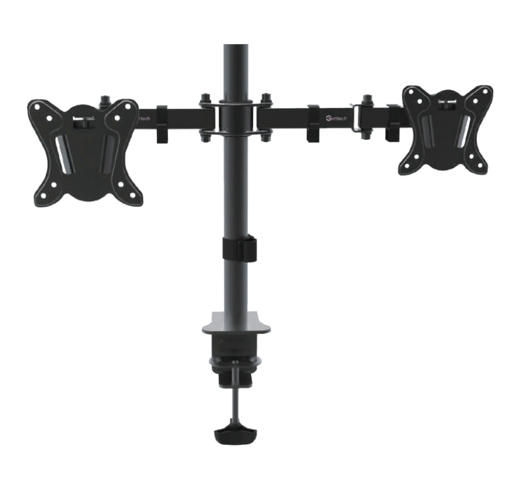 Soporte Getttech tw-1404 para 2 pantallas de 10-30 pulgadas/peso max 10kg - 