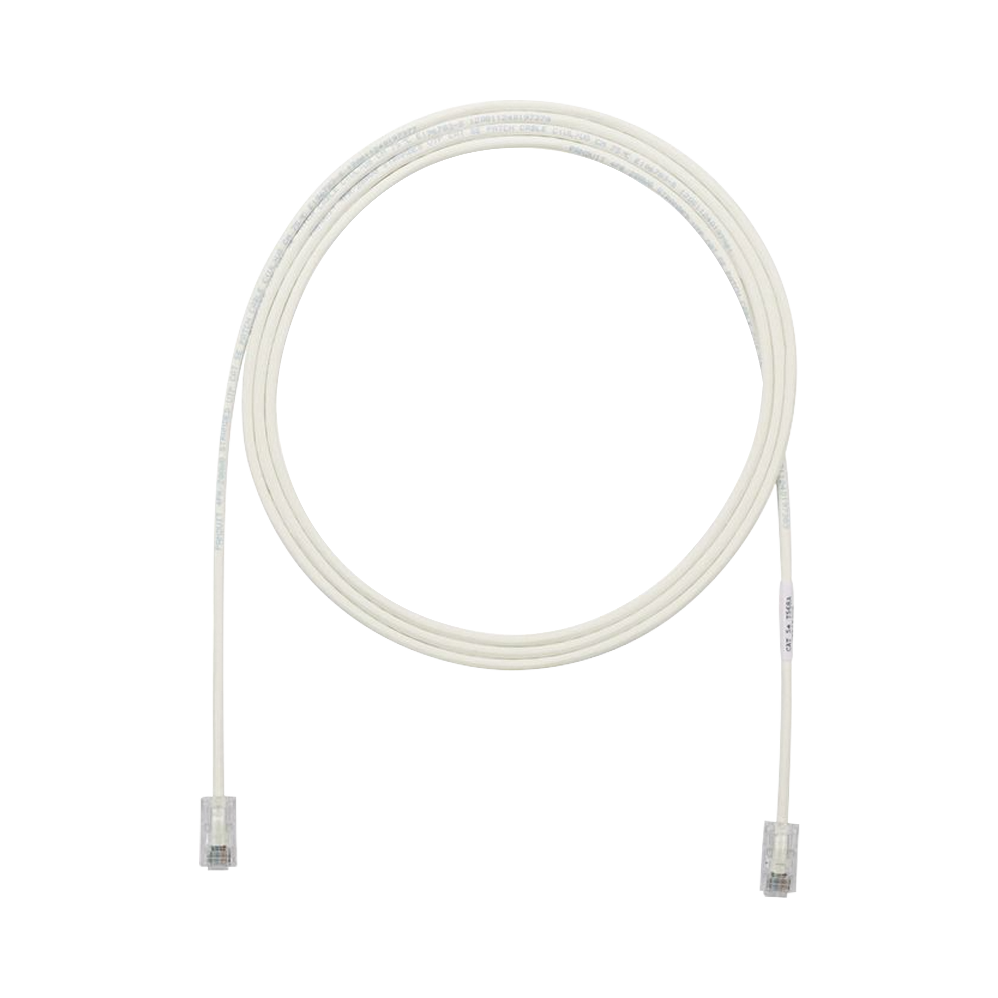 Cable de Parcheo UTP Cat6A, CM/LSZH, Diámetro Reducido (28AWG), Color Blanco Mate, 10 ft