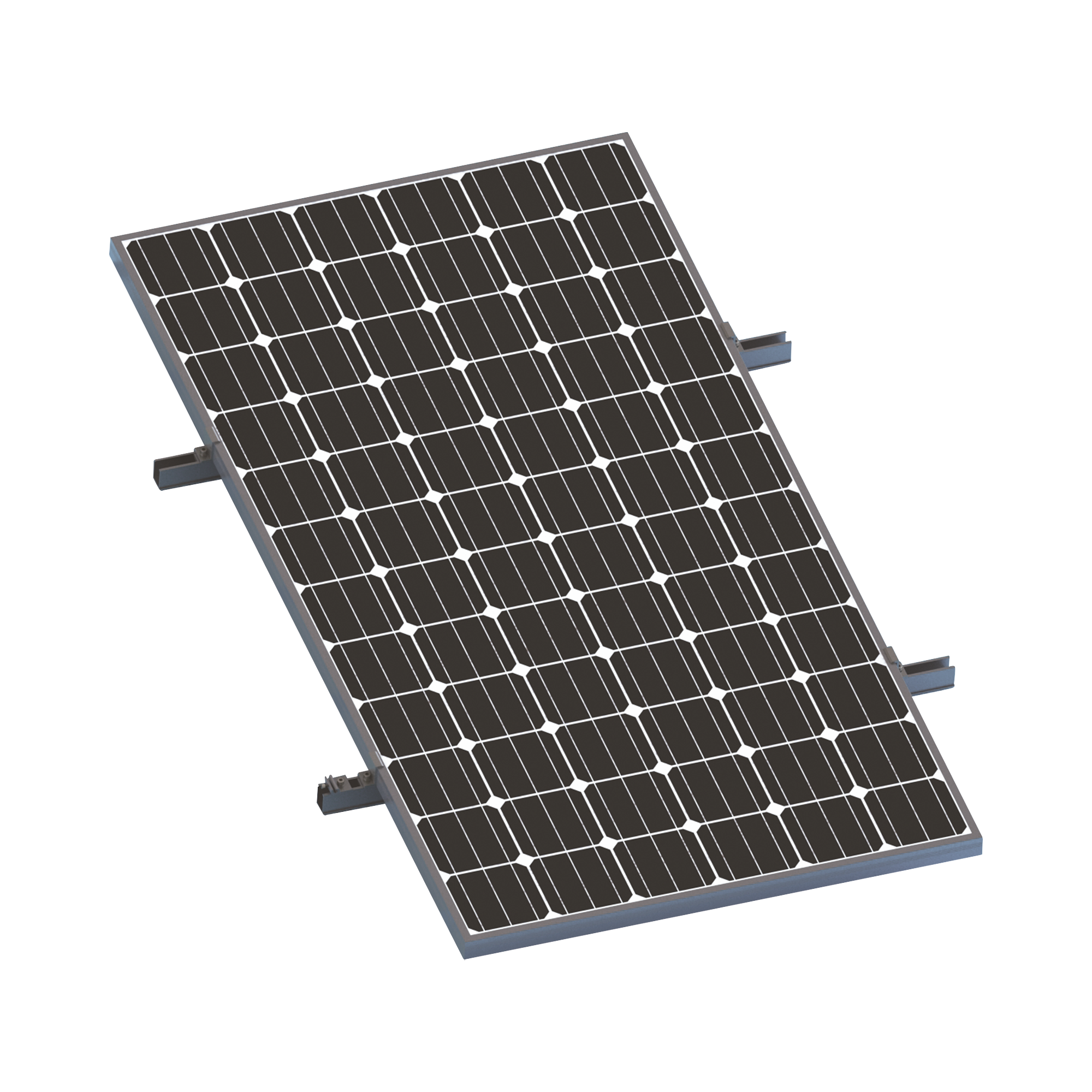 Kit De Minirieles Para Panel Solar Arreglo 1X1 Para Instalación Plano En Lámina