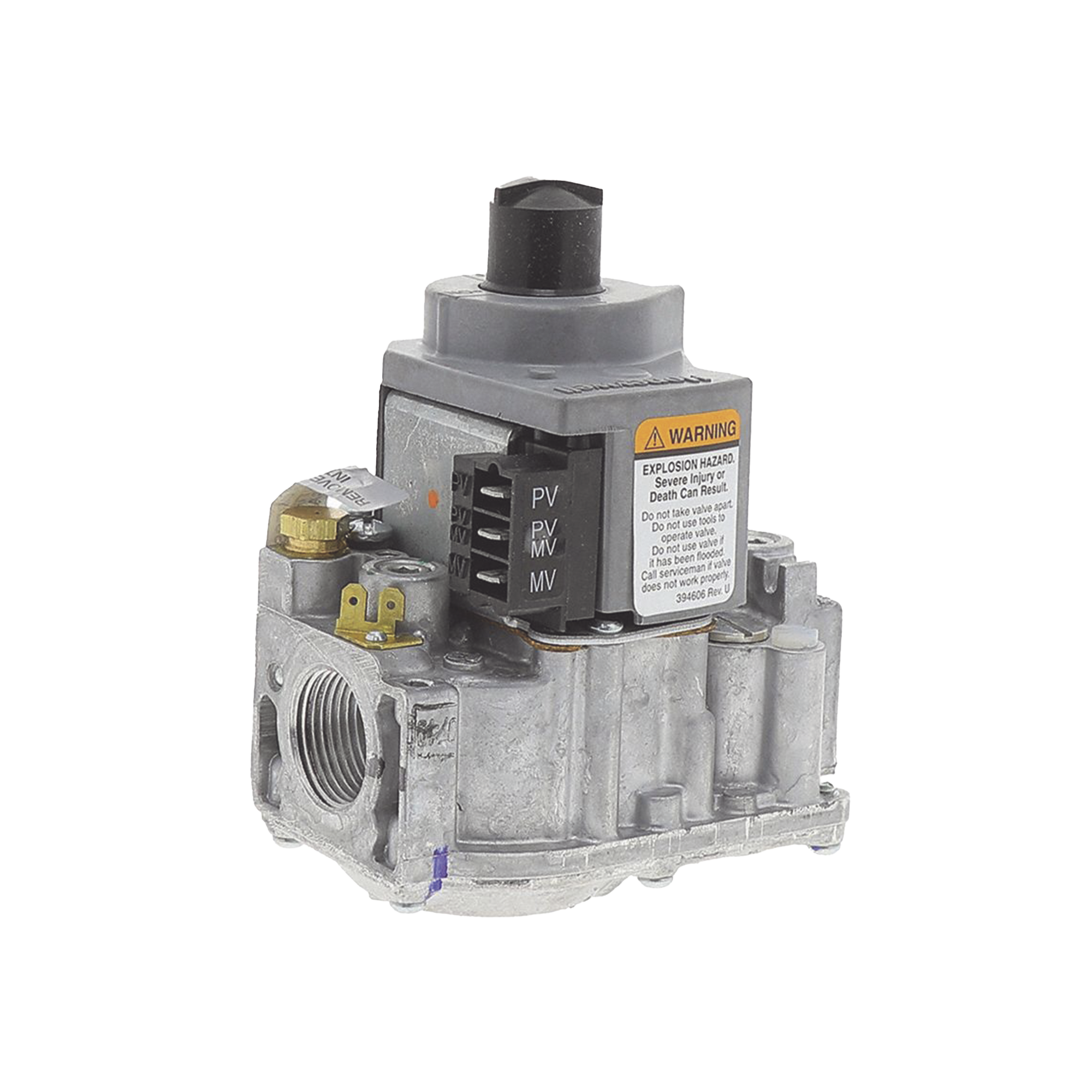 Válvula de Gas de Ignición Intermitente / Directa 3/4 x 3/4'. Juego 3.5' WC, Universal 24 Vac, Apertura Estándar.