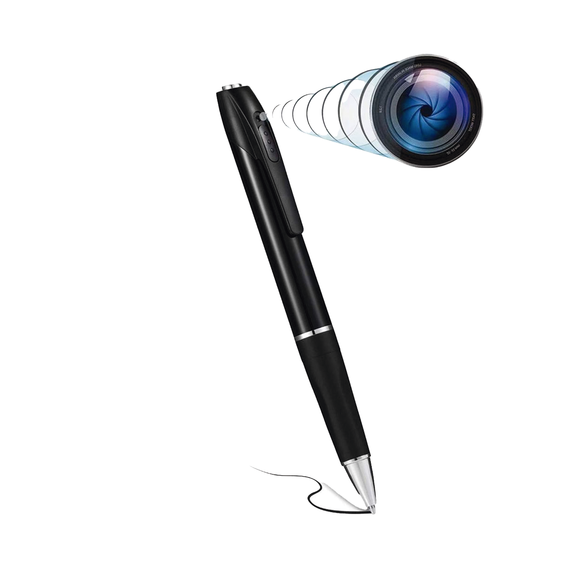 Cámara Oculta en Bolígrafo (Spyce Camera) /  Full HD / Grabación de Video y Audio / Captura de Fotos / Soporta Memoria Micro-SD de hasta 64G / Tiempo de Carga Aprox. 1 hora / Tiempo de Trabajo 120 min. / Incluye Cable de Carga.