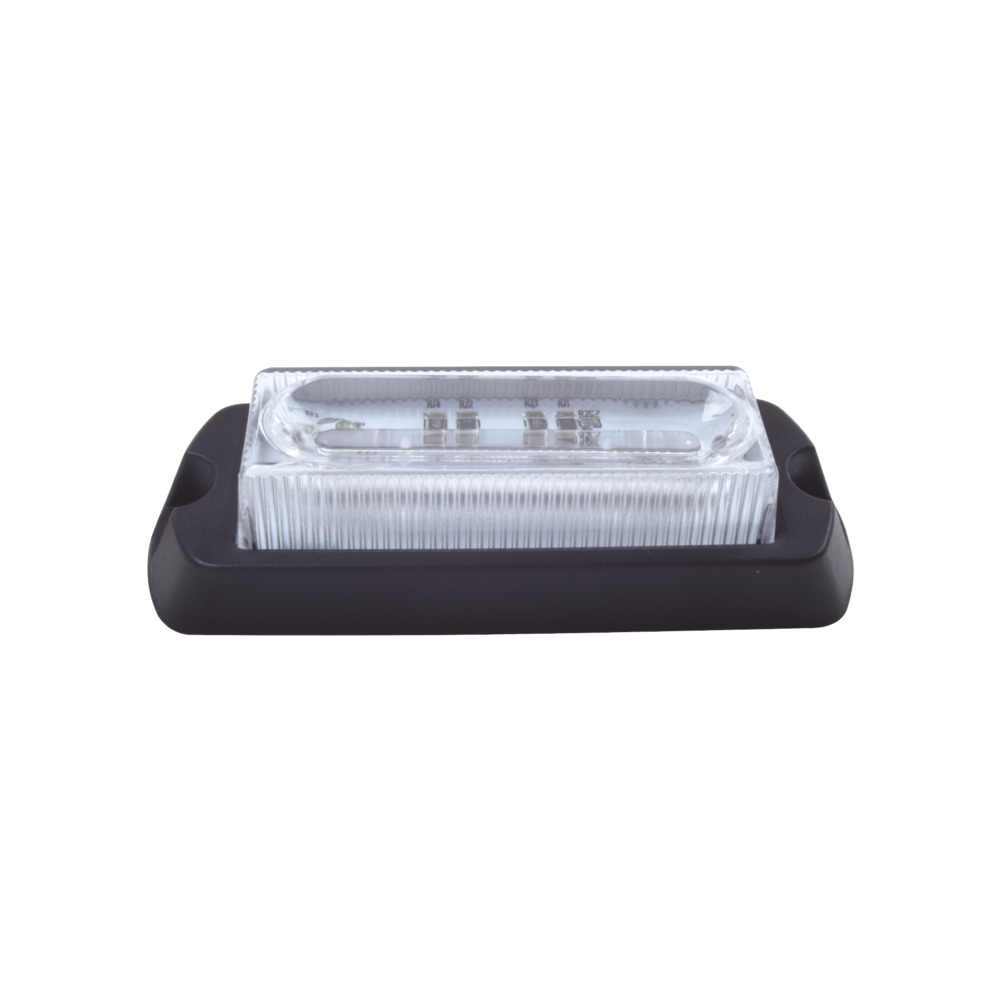 Luz Auxiliar Ultra Brillante X13 de 4 LEDs, color Ámbar, con mica transparente.