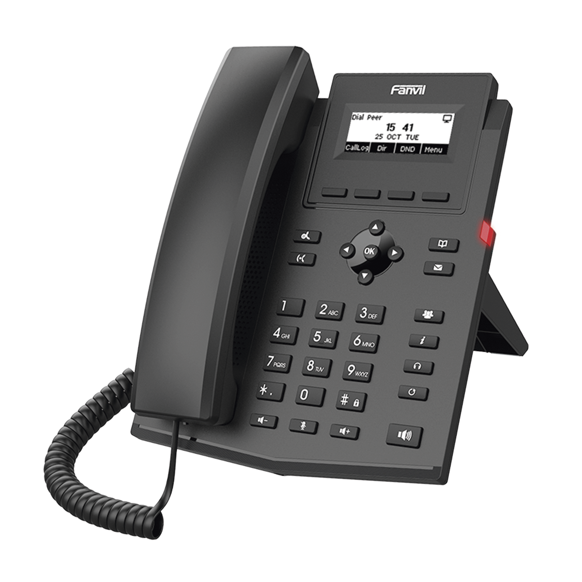 Teléfono IP WiFi empresarial para 2 líneas SIP con pantalla LCD, Códec Opus, conferencia de 6 vías.