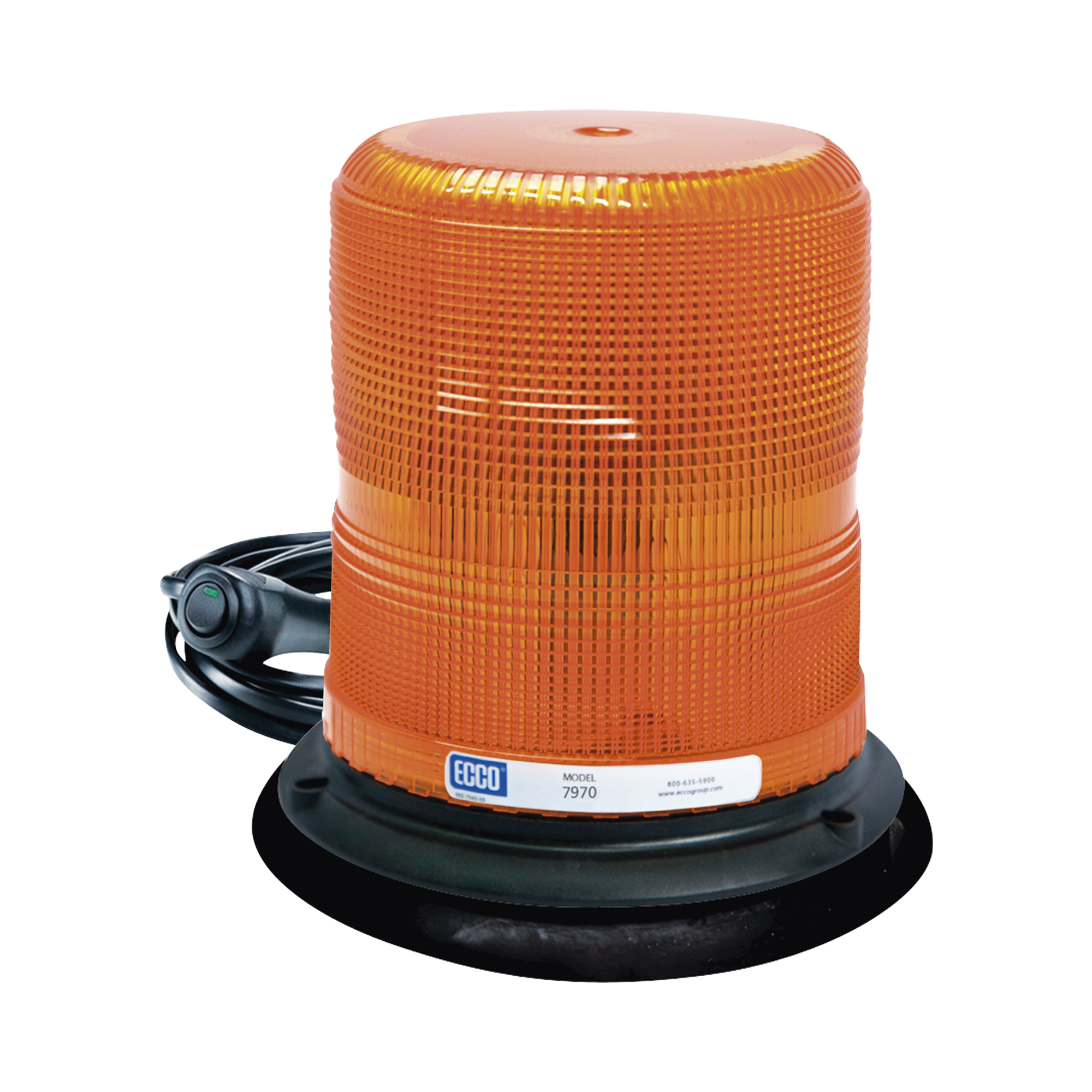 Baliza LED color ámbar con montaje magnético de succión DE 7' de altura